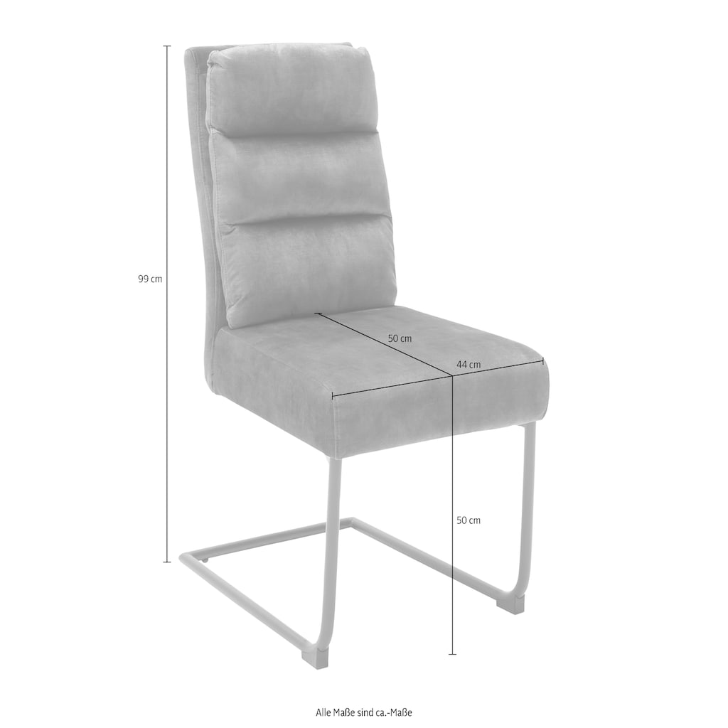MCA furniture Freischwinger »Lampang«, (Set), 2 St., 2er Set, Stuhl mit Stoffbezug im Vintagelook, belastbar bis 120 kg