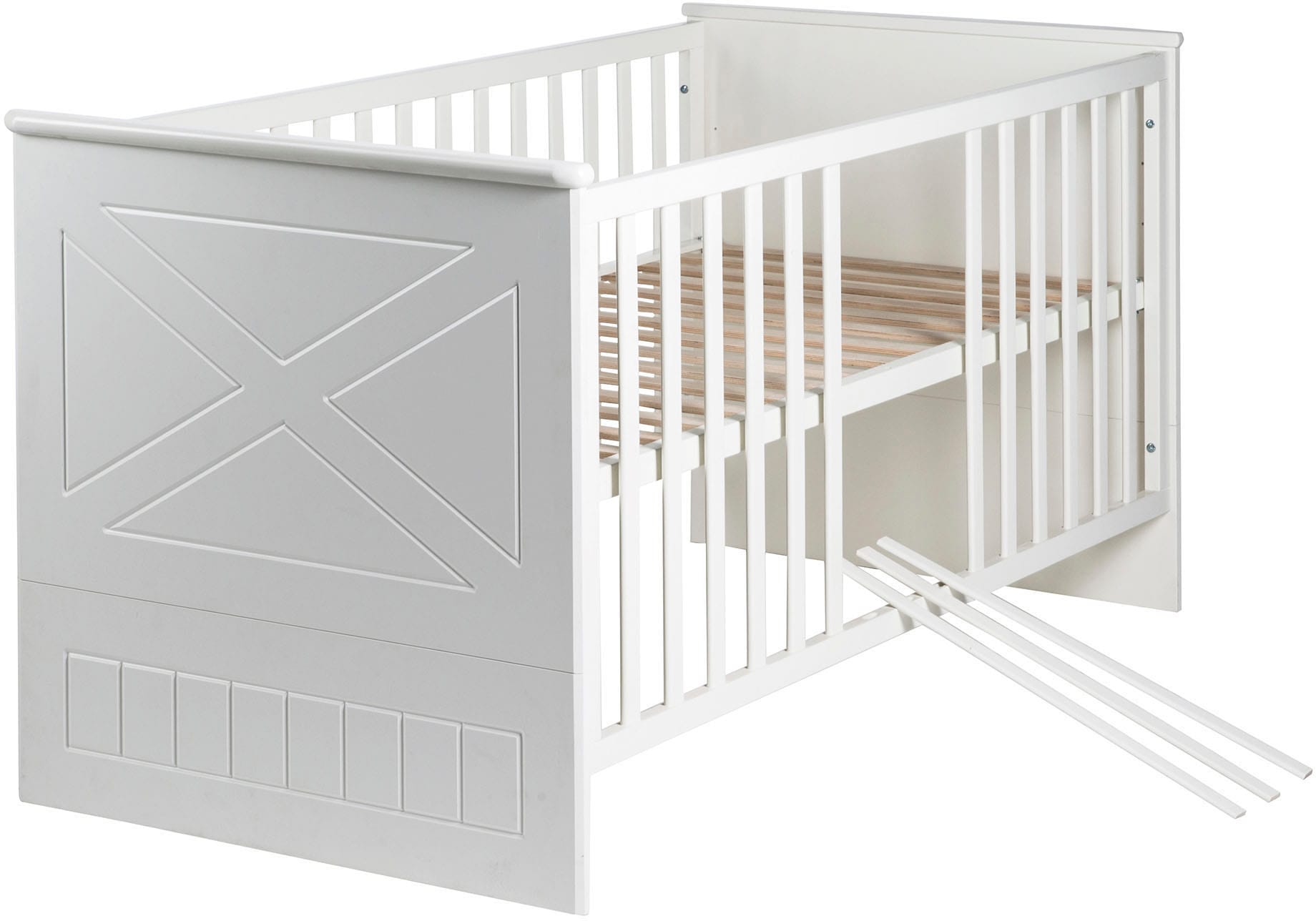 roba® Babybett Constantin, Gitterbett weiß - Höhenverstellbar - Umbaubar zu günstig online kaufen