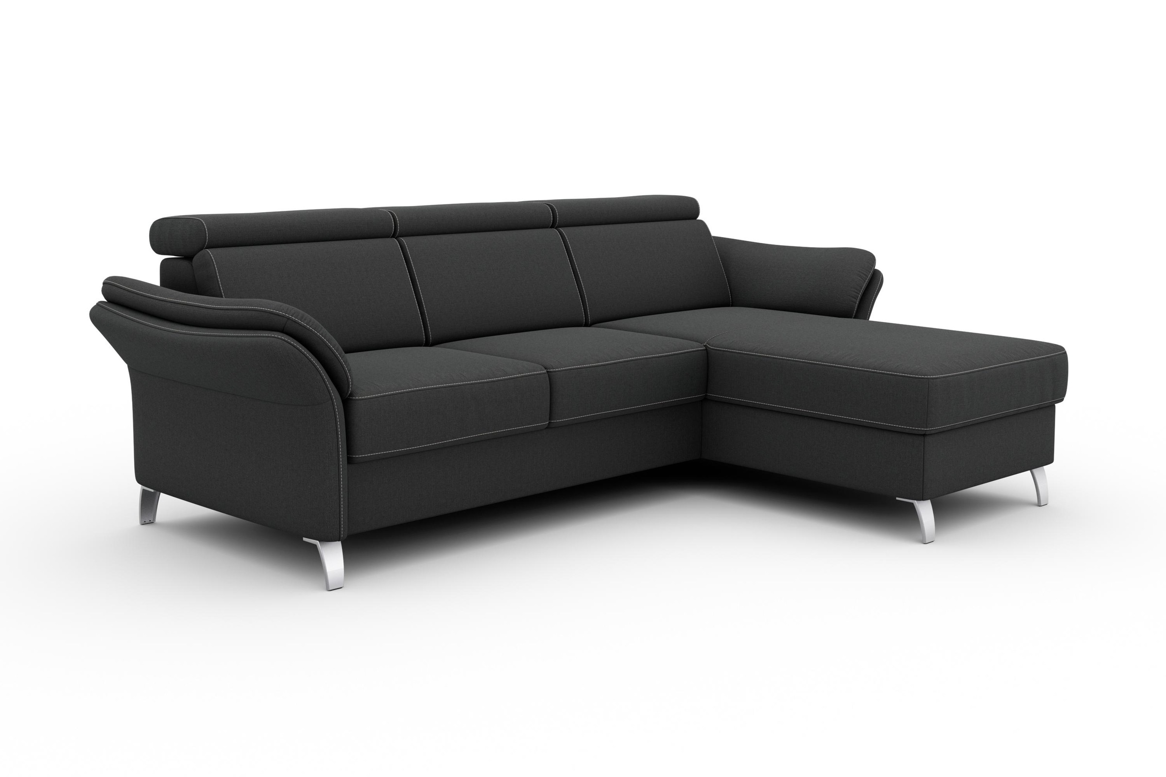 sit&more Ecksofa »Vincenzo L-Form«, inklusive Kopfteilverstellung, wahlweise mit Bettfunktion, Bettkasten