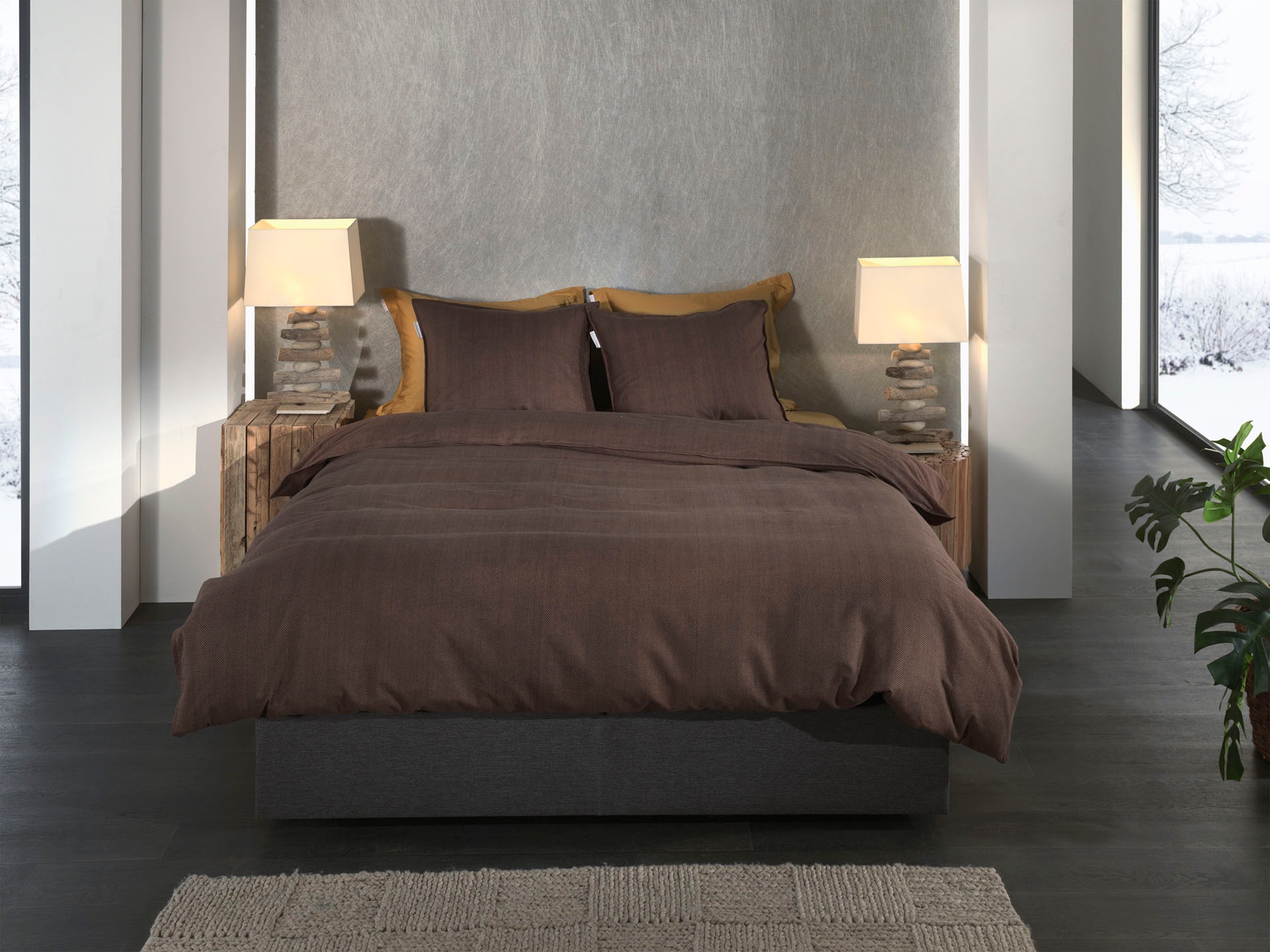 Heckett & Lane Bettwäsche »Spina« 2 Stk. tlg. Fischgrät Muster, 100% Baumwolle ab 135x200 cm.