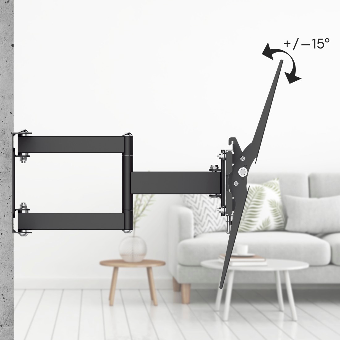 Hama TV-Wandhalterung »TV-Wandhalterung, 81 - 213 cm (32 - 84"), Full-Motion, Schwarz«, bis 213 cm Zoll, 43", 50", 55", 65", bis 50 kg, schwenkbar, neigbar, ausziehbar