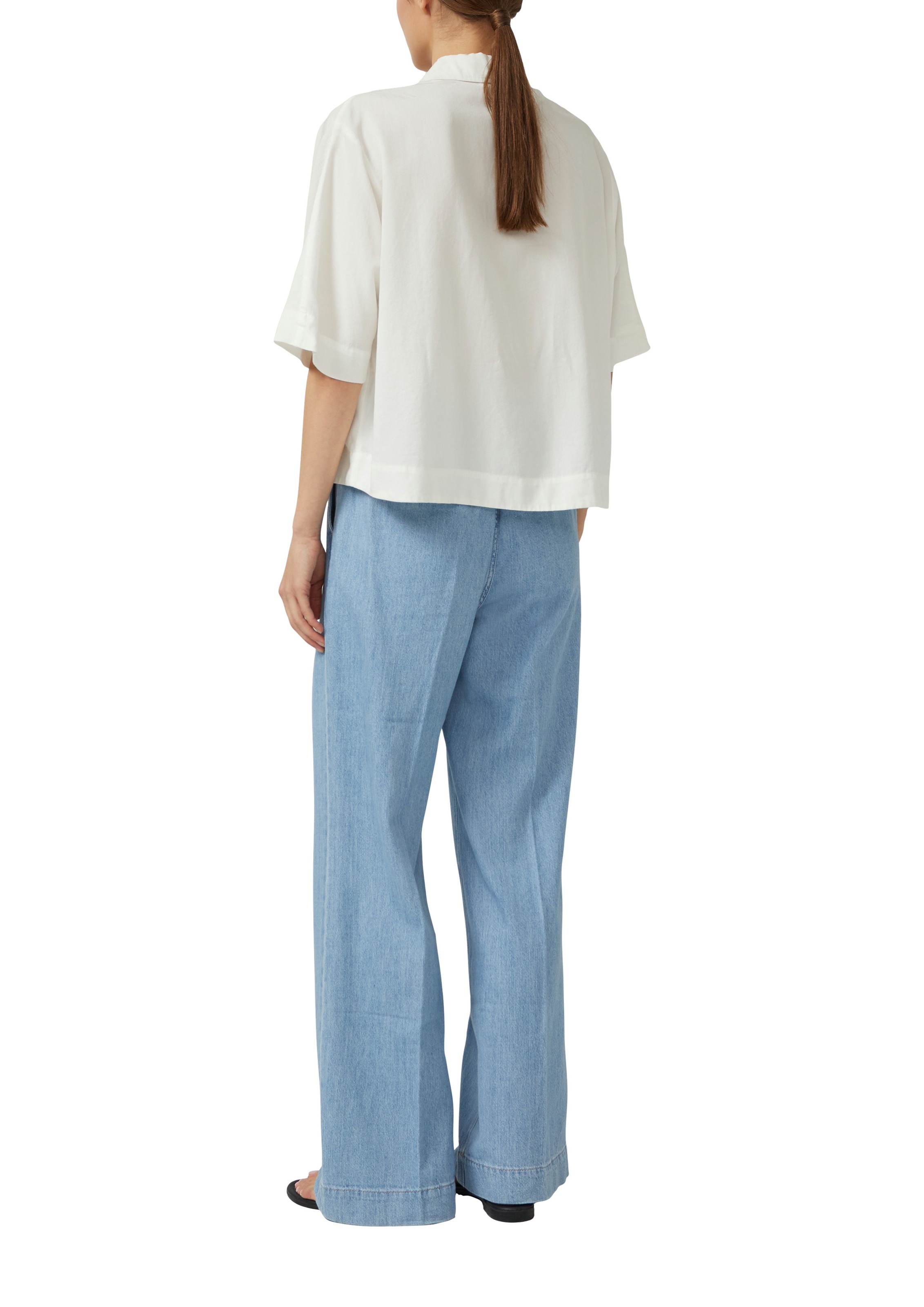 s.Oliver Hemdbluse Sommerbluse mit 3/4-Arm und aus Viskosemix