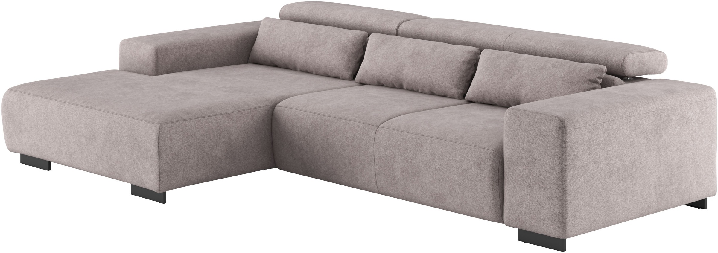 COTTA Ecksofa »Side L-Form, mit Kopfteilverstellung und Zierkissen«, optional motorische Sitztiefenverstellung