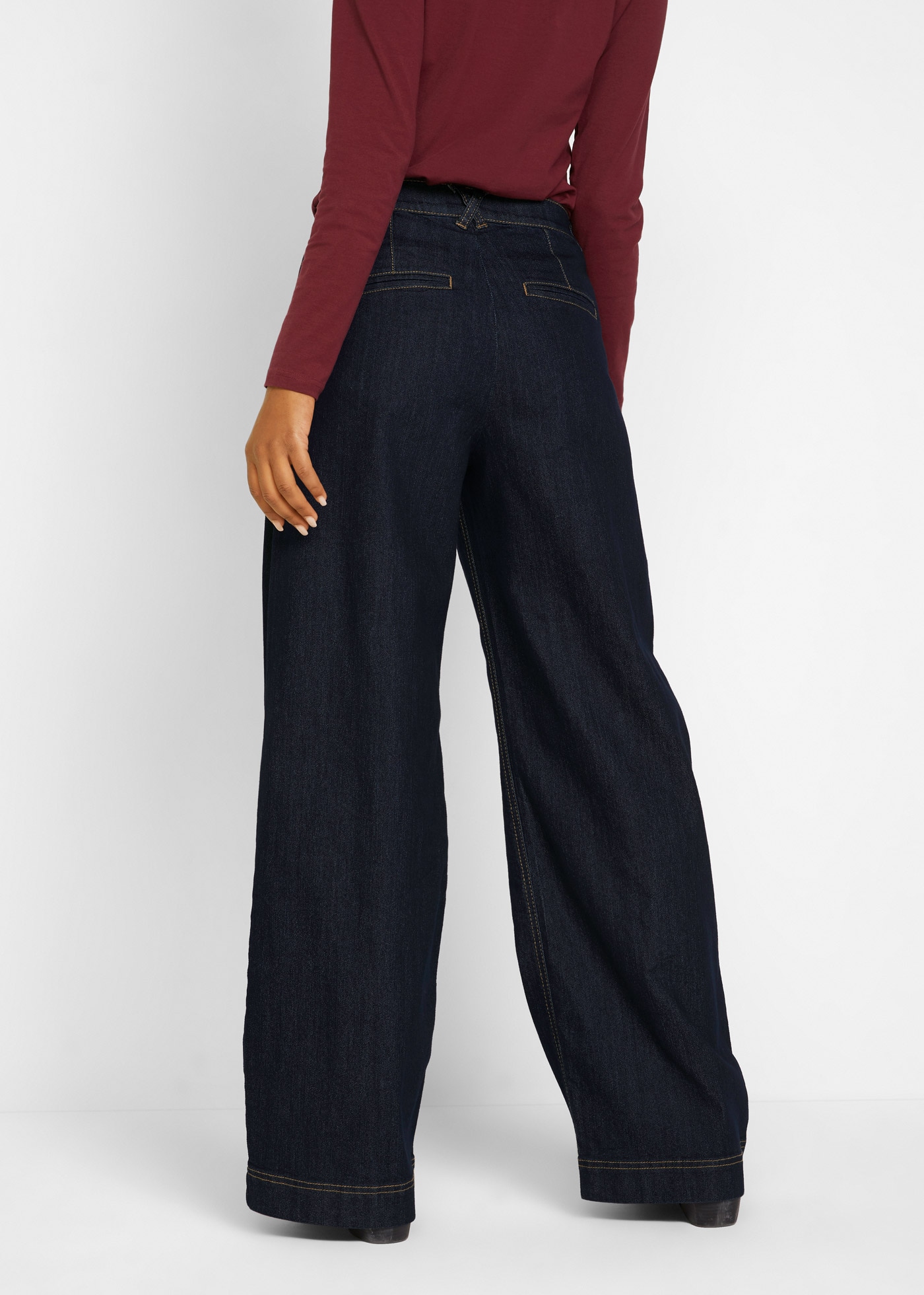 bonprix Weite Jeans »Wide-Leg-Jeans High Waist, Bequembund« Wide-Leg-Jeans High Waist, Bequembund
