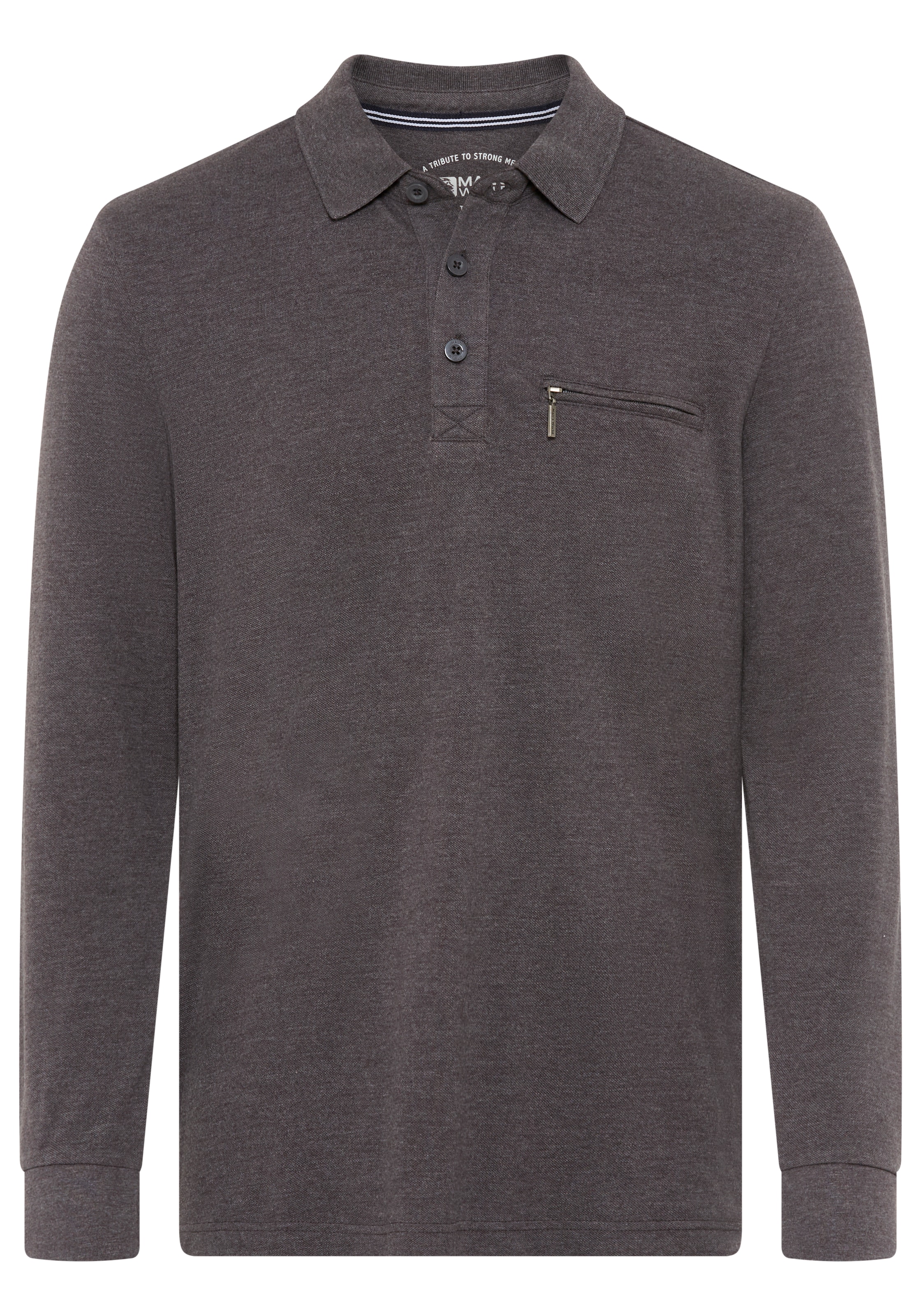 Man's World Langarm-Poloshirt »Neue Kollektion!« schmale Passform, Langarm, mit Reißverschlusstasche