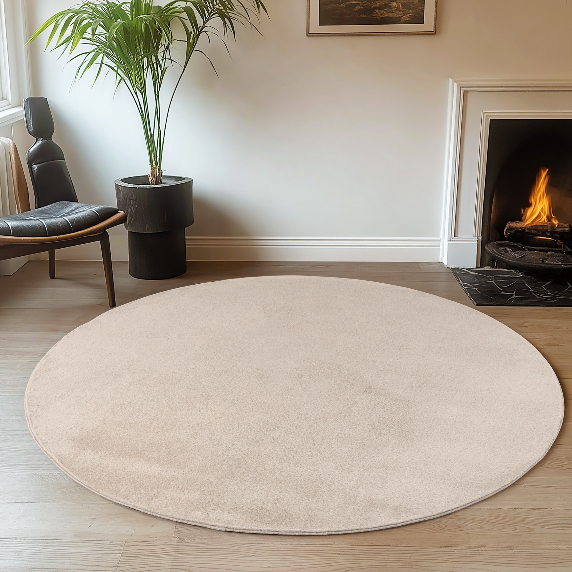 Ayyildiz Teppiche Teppich »JOY 1400«, rund, 11 mm Höhe, uni Kurzflor, Wohnz günstig online kaufen