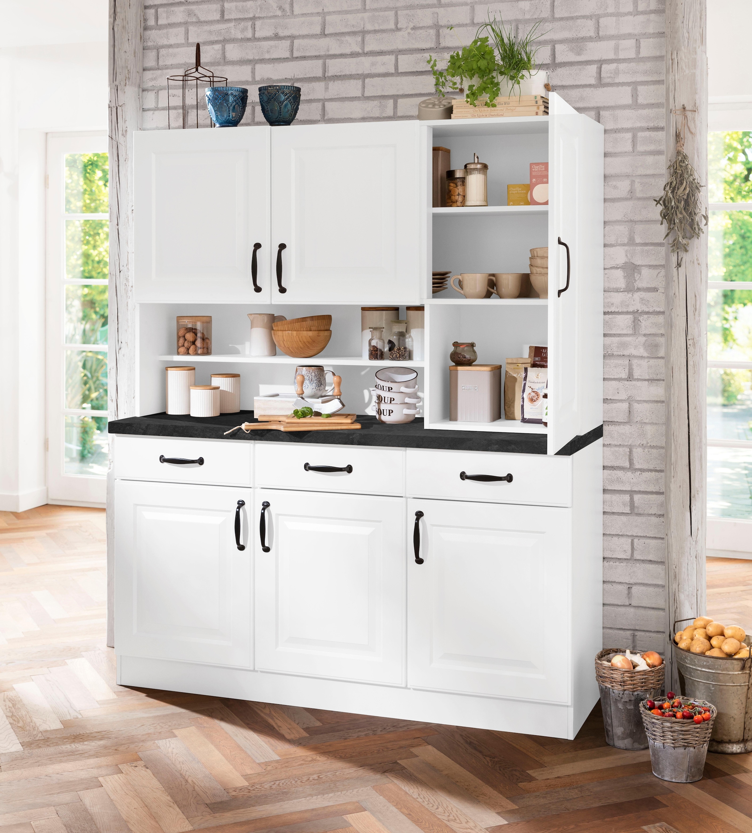 wiho Küchen Küchenbuffet »Erla« 150 cm breit mit Kassettenfront