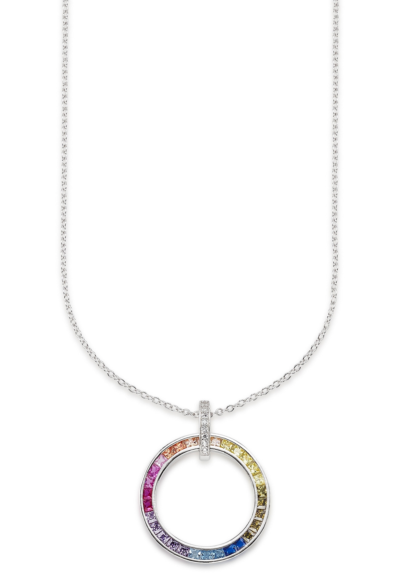 Bruno Banani Kette mit Anhänger »Schmuck Geschenk Silber 925 Halsschmuck Halskette Regenbogen«, mit Zirkonia (synth.)