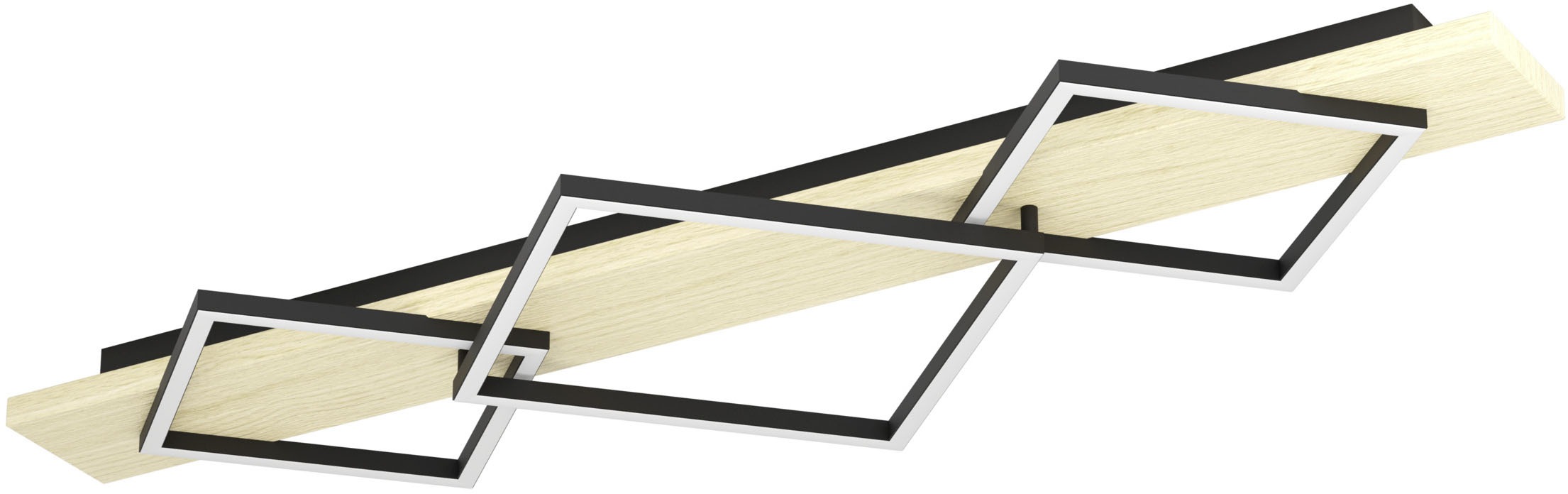EGLO Deckenleuchte »BOYAL Deckenlampe - Stahl, Holz - LED;LED - 2X13W;1X16W günstig online kaufen