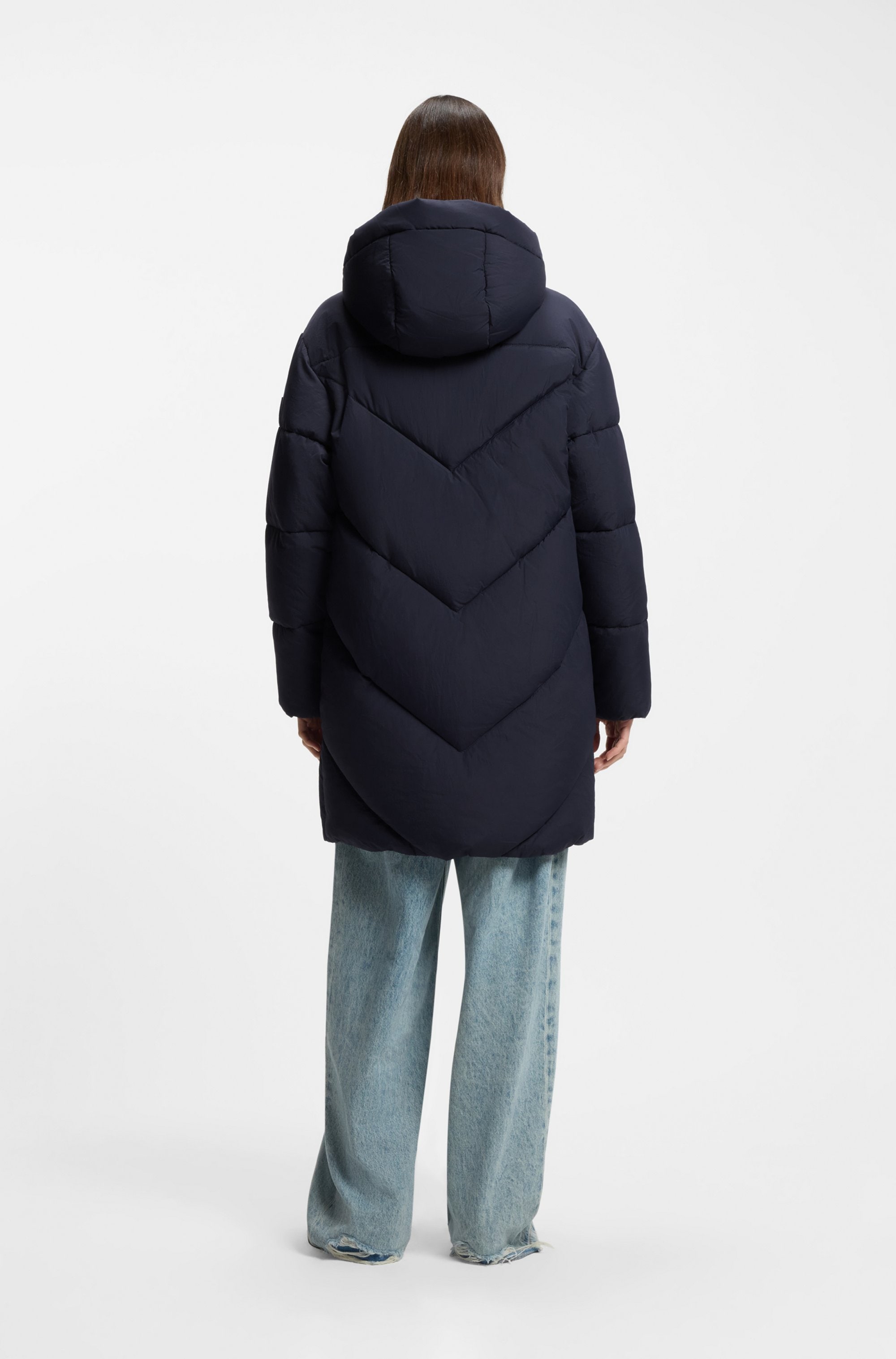 BOSS ORANGE Steppmantel »Piapolly Premium Damenmode« mit Kapuze, Chevron-Steppung