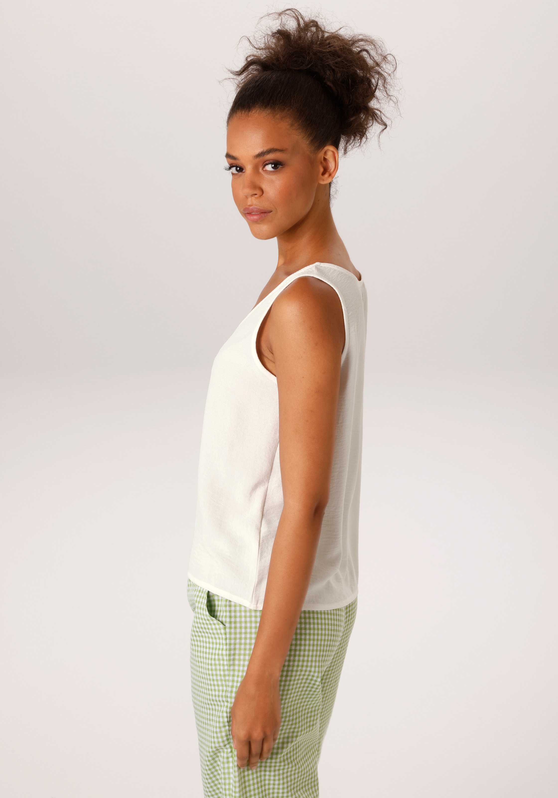 Aniston CASUAL Blusentop in Leinen-Optik