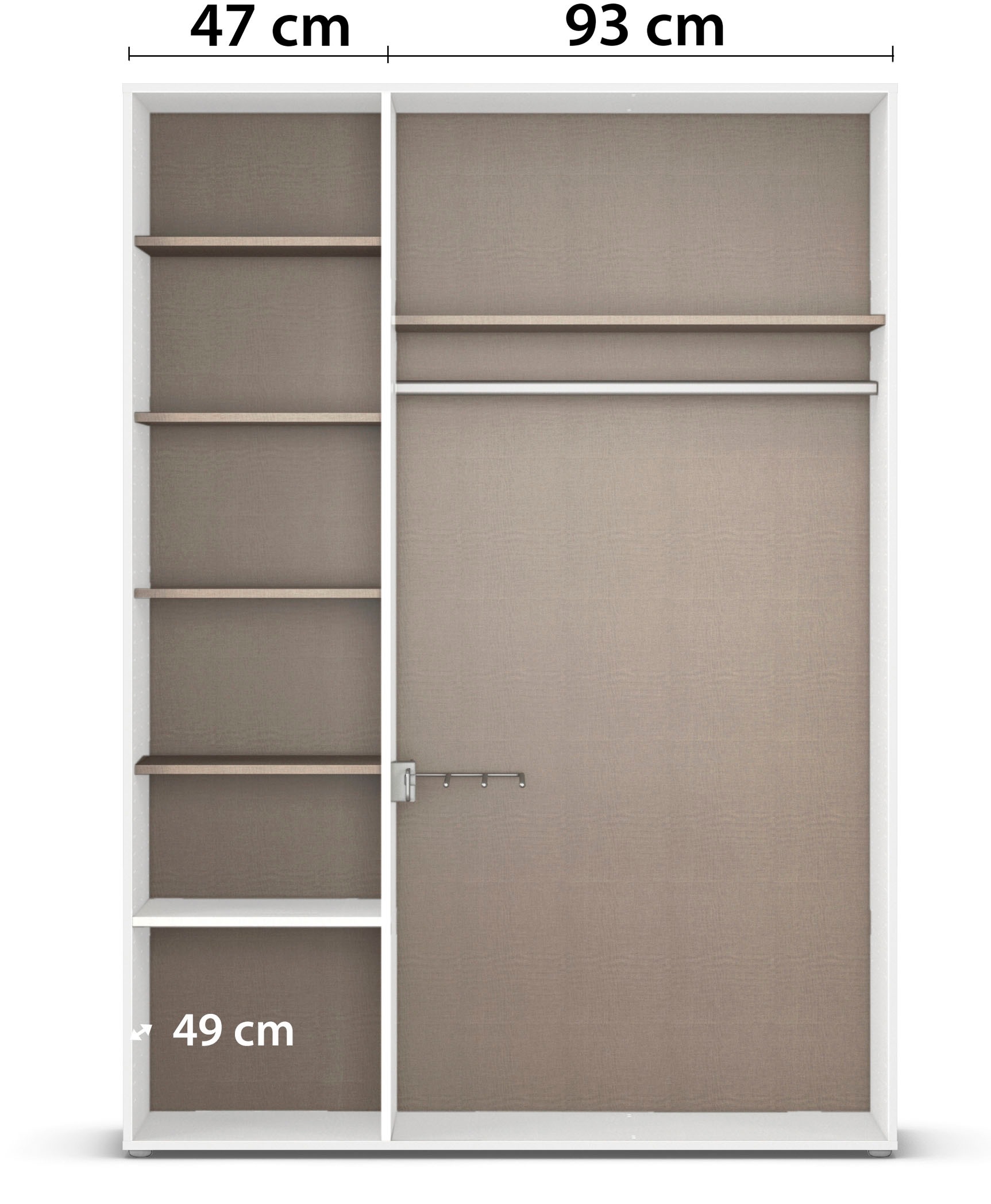 rauch Drehtürenschrank »Kleiderschrank Schrank Garderobe Wäscheschrank NAGATA mit Spiegel«, (in 3 verschiedenen Ausstattungen BASIC/CLASSIC/PREMIUM), und Schubladen sowie Stangengriffen TOPSELLER MADE IN GERMANY