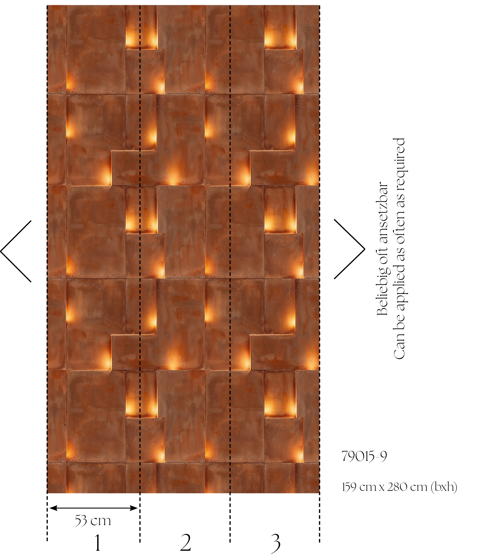living walls Vliestapete »Fototapete 3D Backstein Rostbraun erweiterbar« Motiv strukturiert