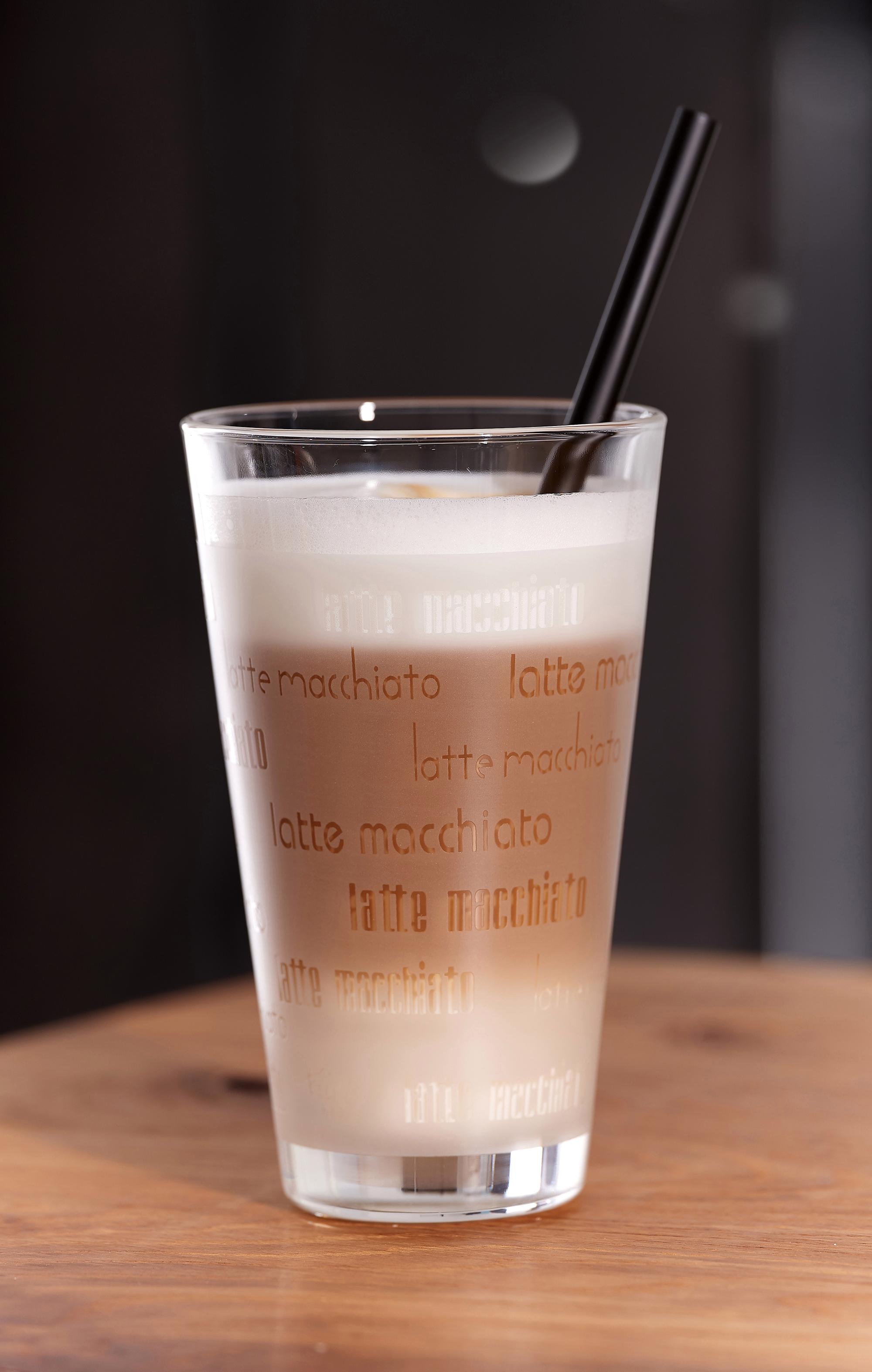 Ritzenhoff & Breker Latte-Macchiato-Glas »Chicco«, (Set, 4 tlg., (4 Becher), Schrift-Dekor, 4-teilig