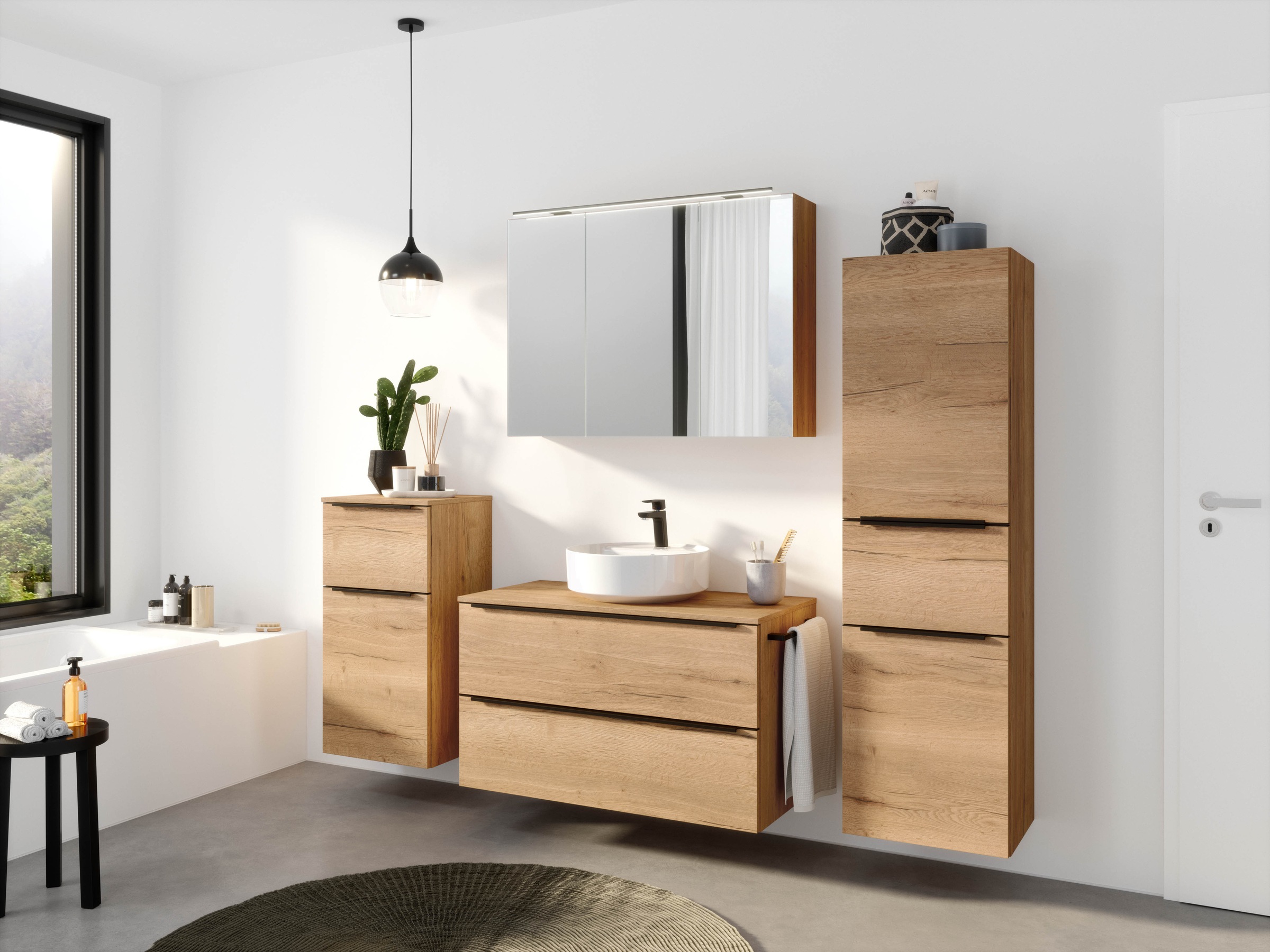 nobilia® Badmöbel-Set »Alvene« vormontiert, mit Soft-Close, 4 Stk. tlg. günstig online kaufen