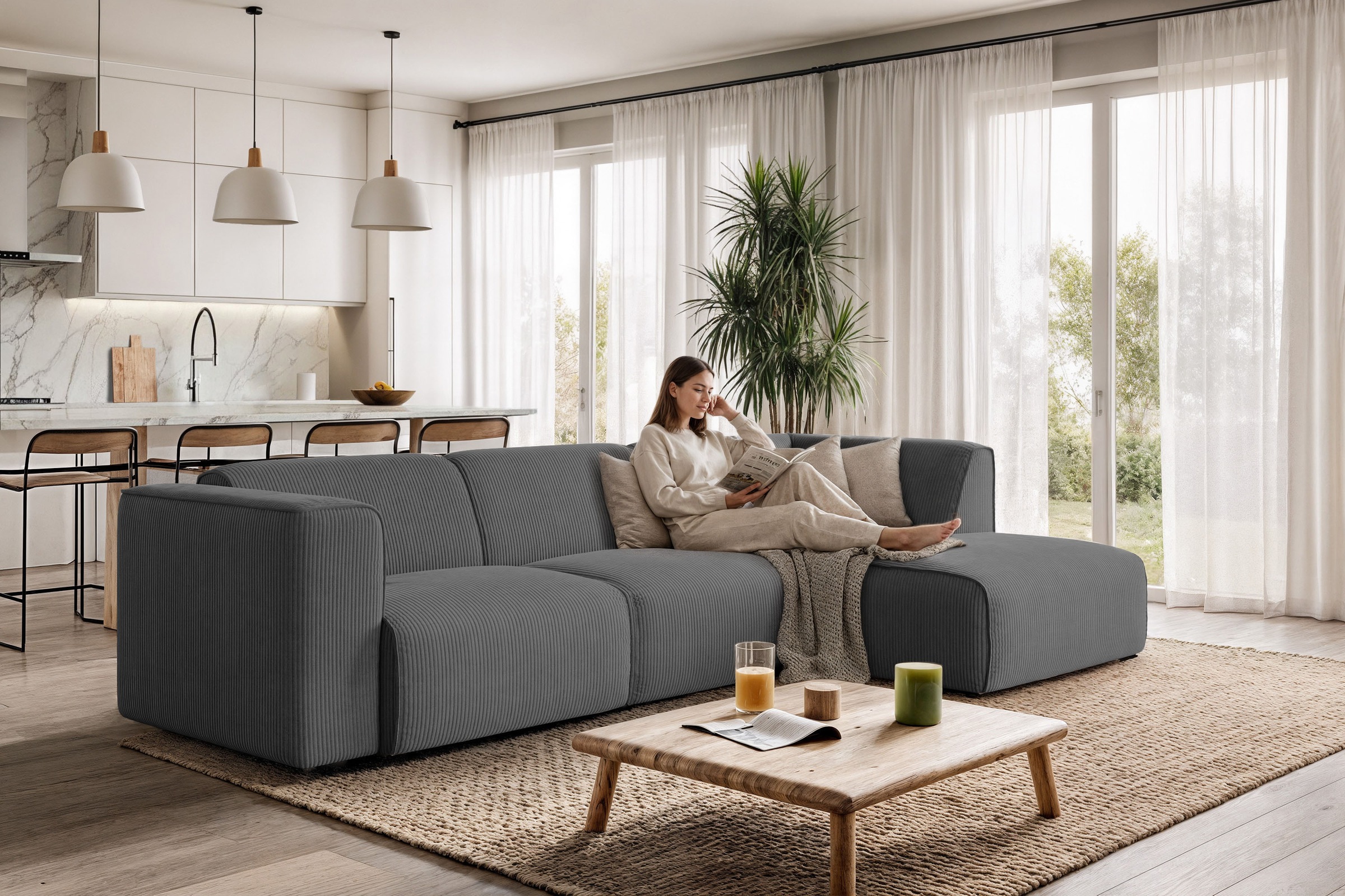 OTTO home Ecksofa »Merid L-Form, jederzeit durch Module erweiterbar, B/T/H: günstig online kaufen