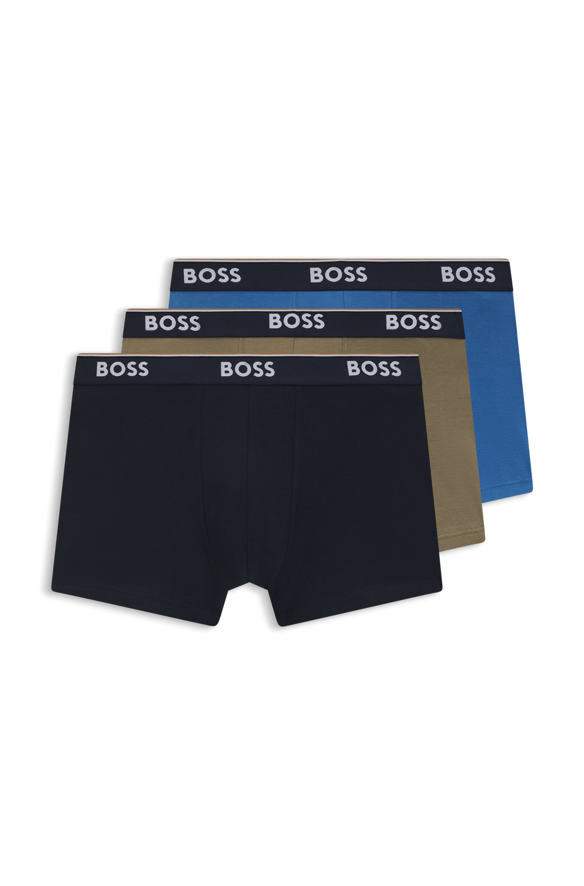 BOSS Trunk Packung, 3 Stk. aus Stretch-Baumwolle mit Logo-Bund, mittlere Bundhöhe