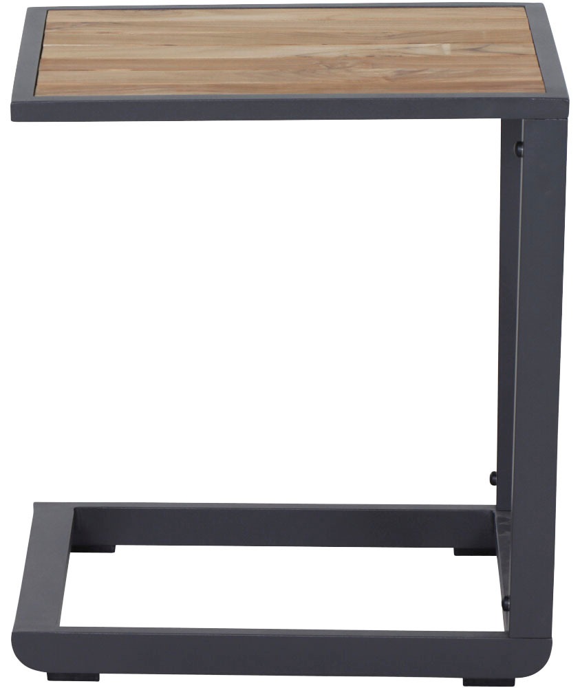 Siena Garden Beistelltisch »Vinto«, (1 St.), Beistelltisch, BxTxH: 41x50x55,5 cm, Aluminium matt anthrazit,Teakholz