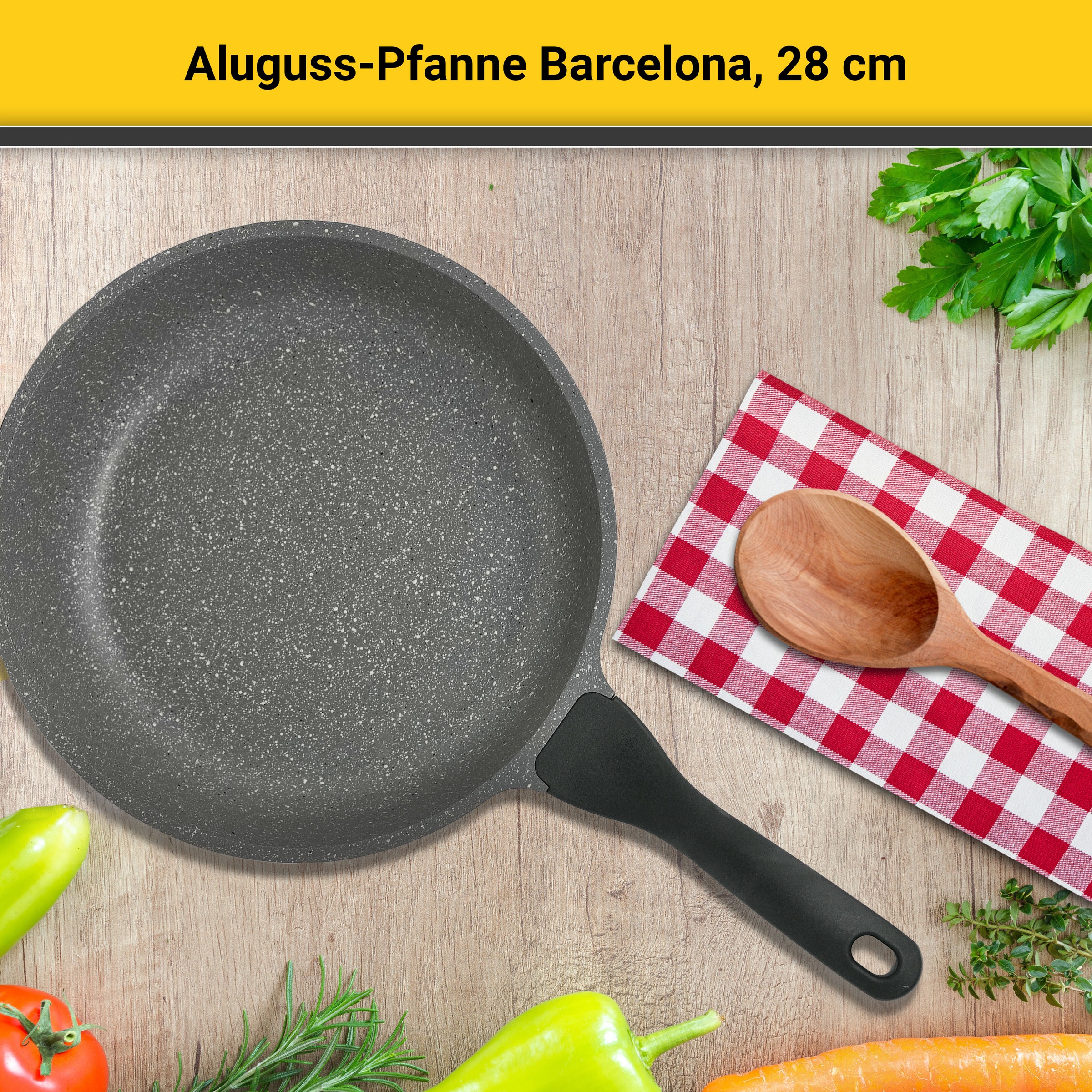 Krüger Bratpfanne »Aluguss Pfanne Bacelona«, Aluminiumguss, (1 tlg.), für Induktions-Kochfelder geeignet