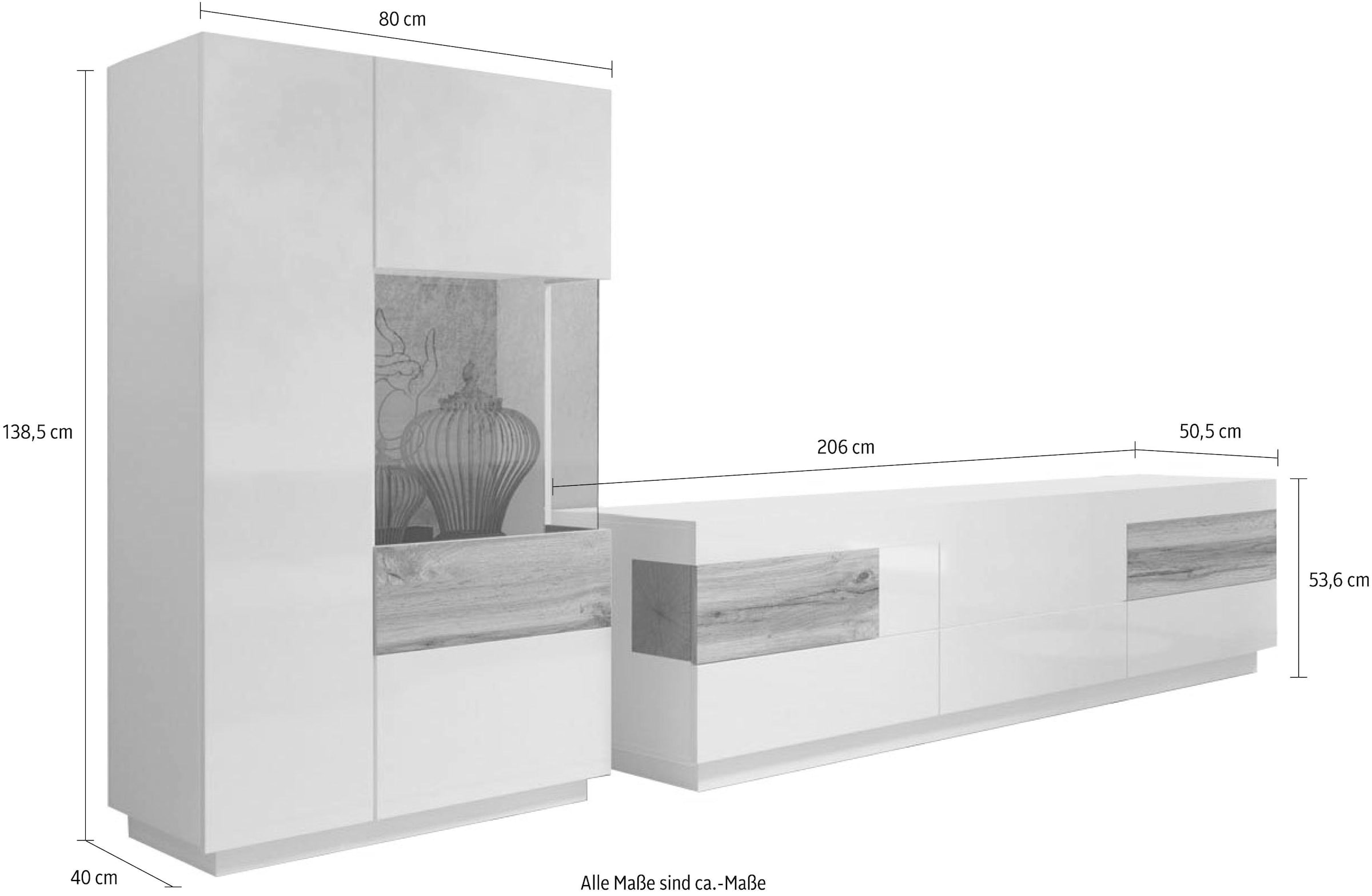 Helvetia Wohnwand »Silke«, Raten St.), (Set, bestellen 2 (2-tlg.) auf