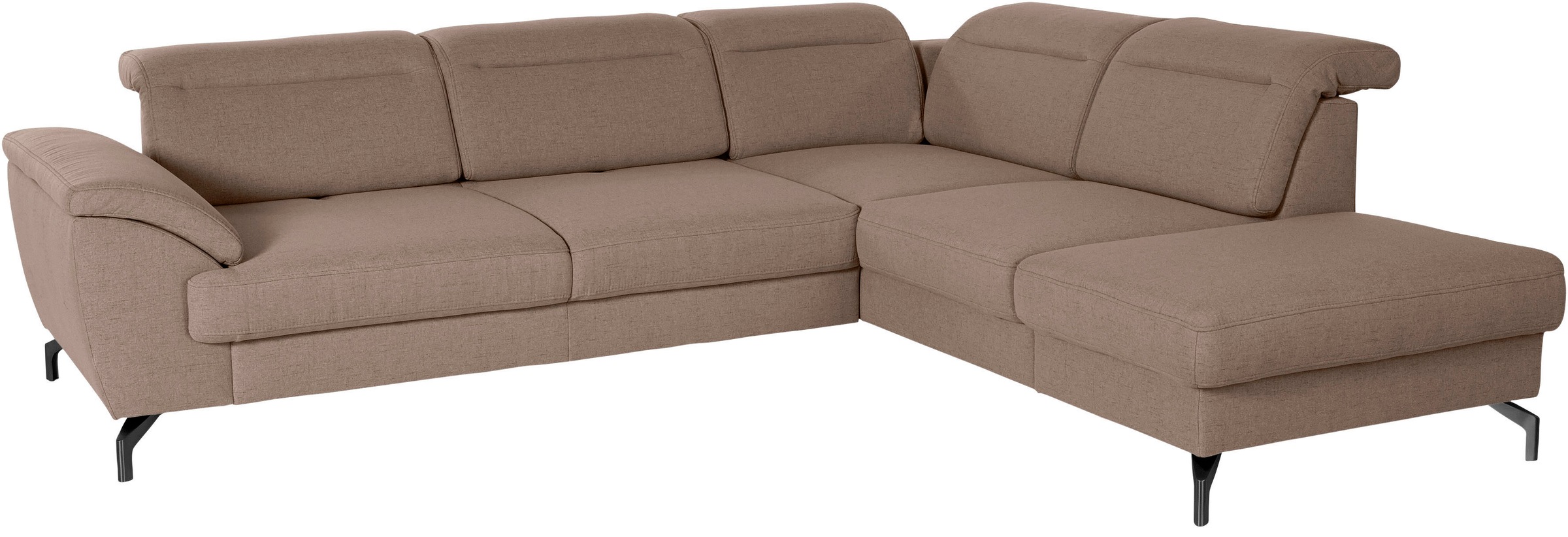 sit&more Ecksofa »Percy L-Form«, 12 cm Fußhöhe, Sitztiefenverstellung, wahlweise in 2 Fußfarben