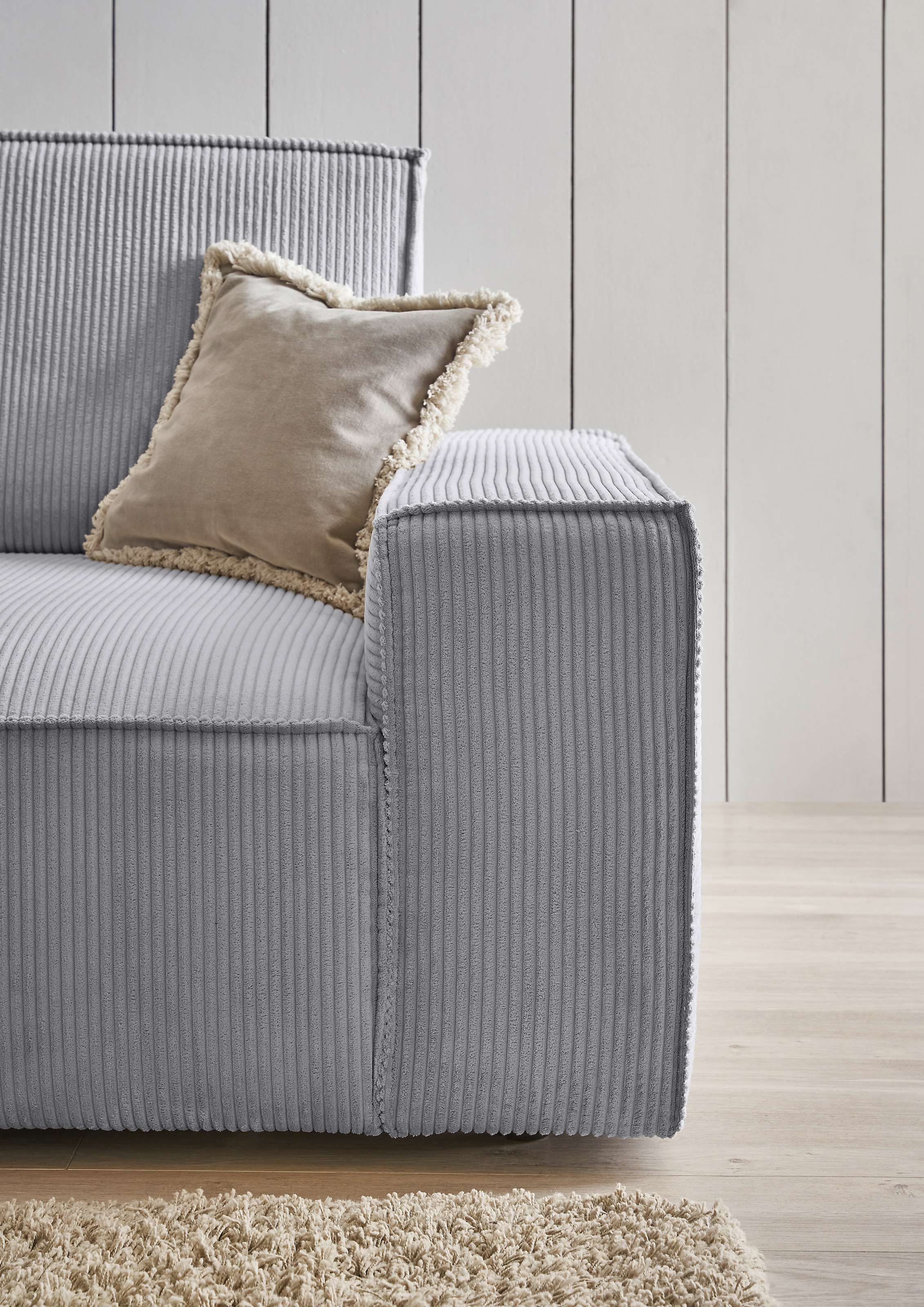 Home affaire Ecksofa »NEU: SHERWOODL XXL 284, Big-Sofa L-Form, tiefe Sitzfläche 95 cm, Cord,«, Leinenoptik, Recamiere rechts/links, auch als Schlafsofa stellbar