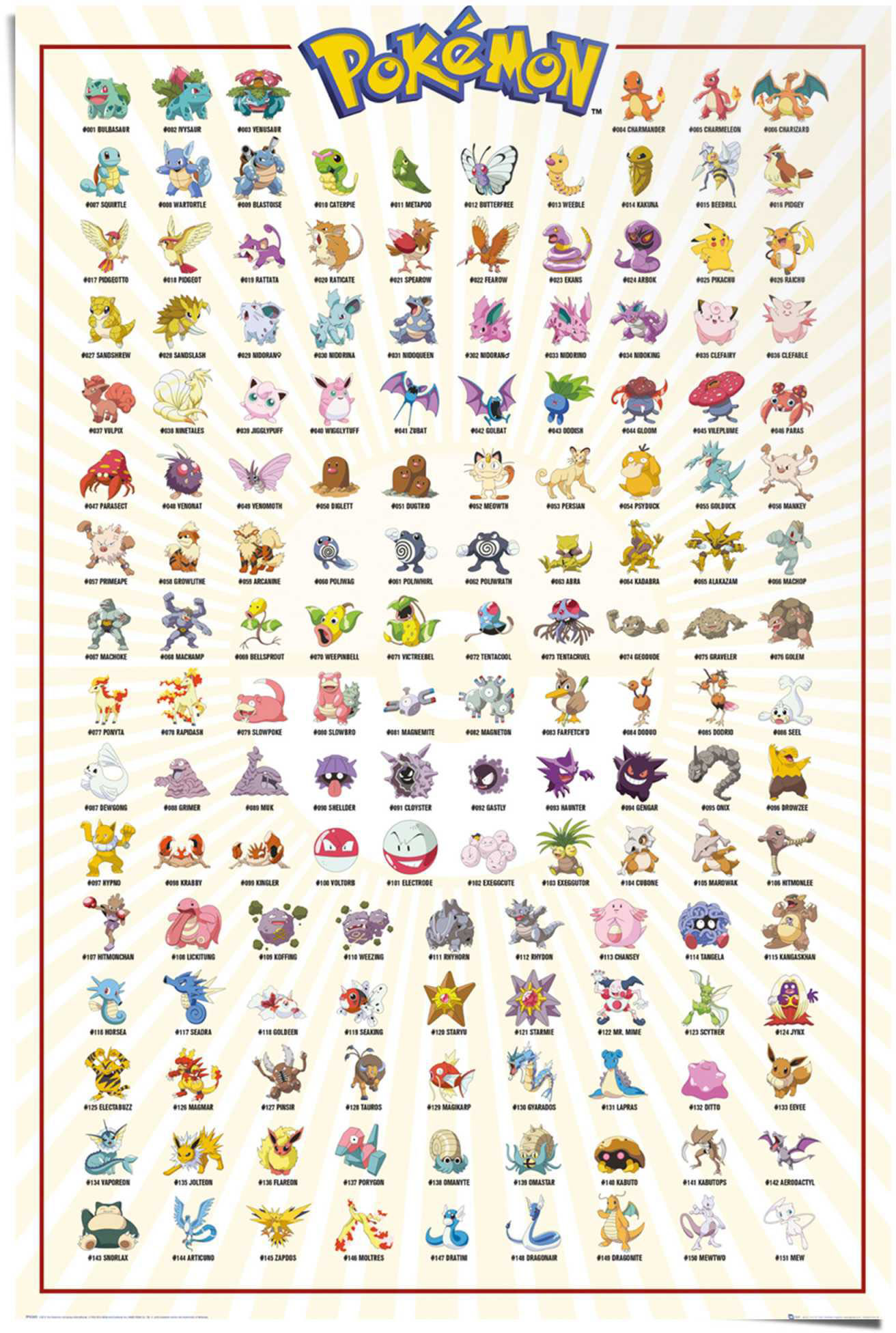 Reinders! Poster »Poster Pokemon«, Comic, (1 St.) auf Raten bestellen