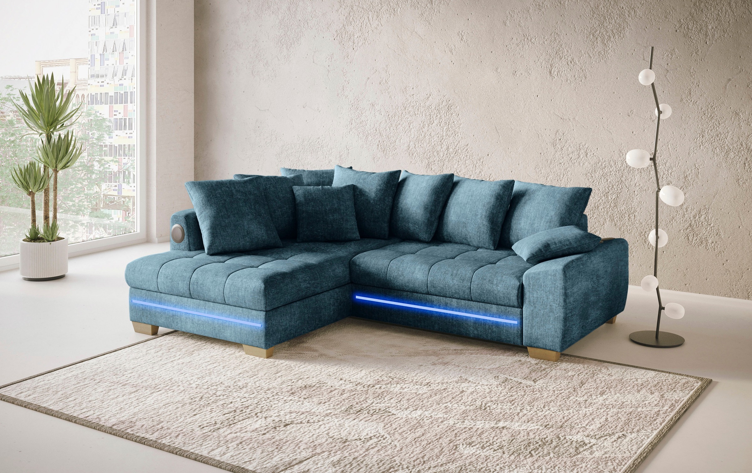 Mr. Couch Ecksofa »Nikita II, L-Form«, mit Kaltschaum, RGB-LED, Soundsystem günstig online kaufen