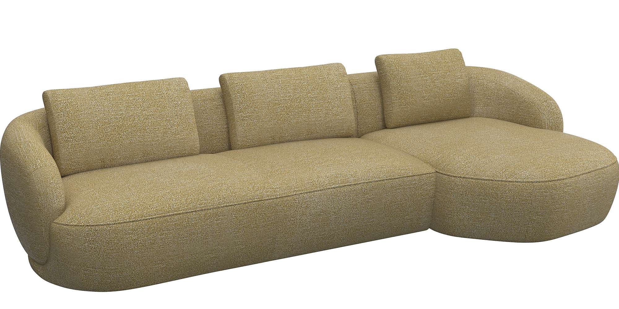 FLEXLUX Wohnlandschaft »Torino, rund, L-Form, Sofa-Ecke mit Recamiere, Long günstig online kaufen