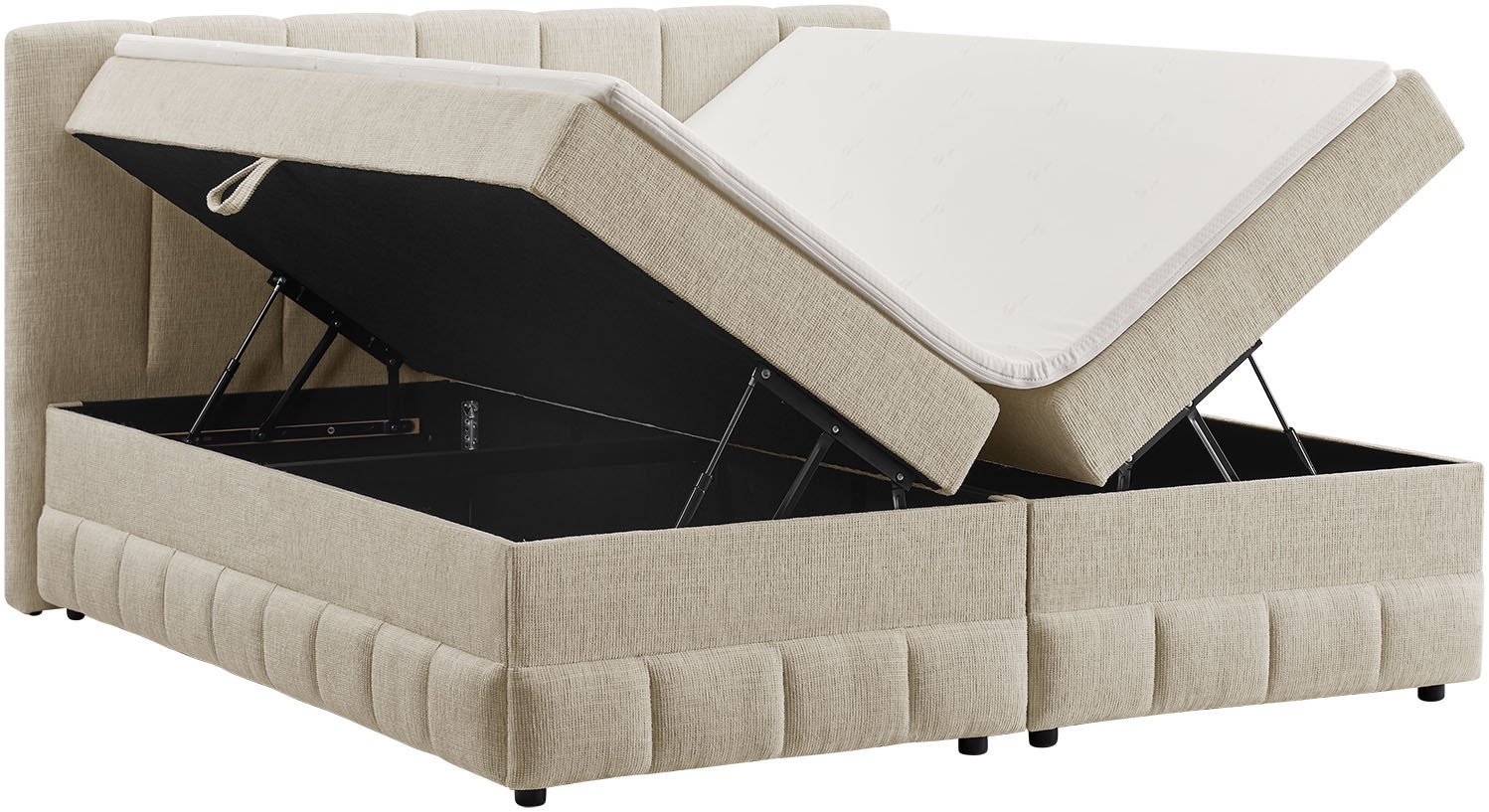 OTTO home Boxbett »Likely inkl. Bettkasten, Liegefläche 180x200 cm, in Boxspring-Optik« inkl. Topper, erhältlich in verschiedenen Farben