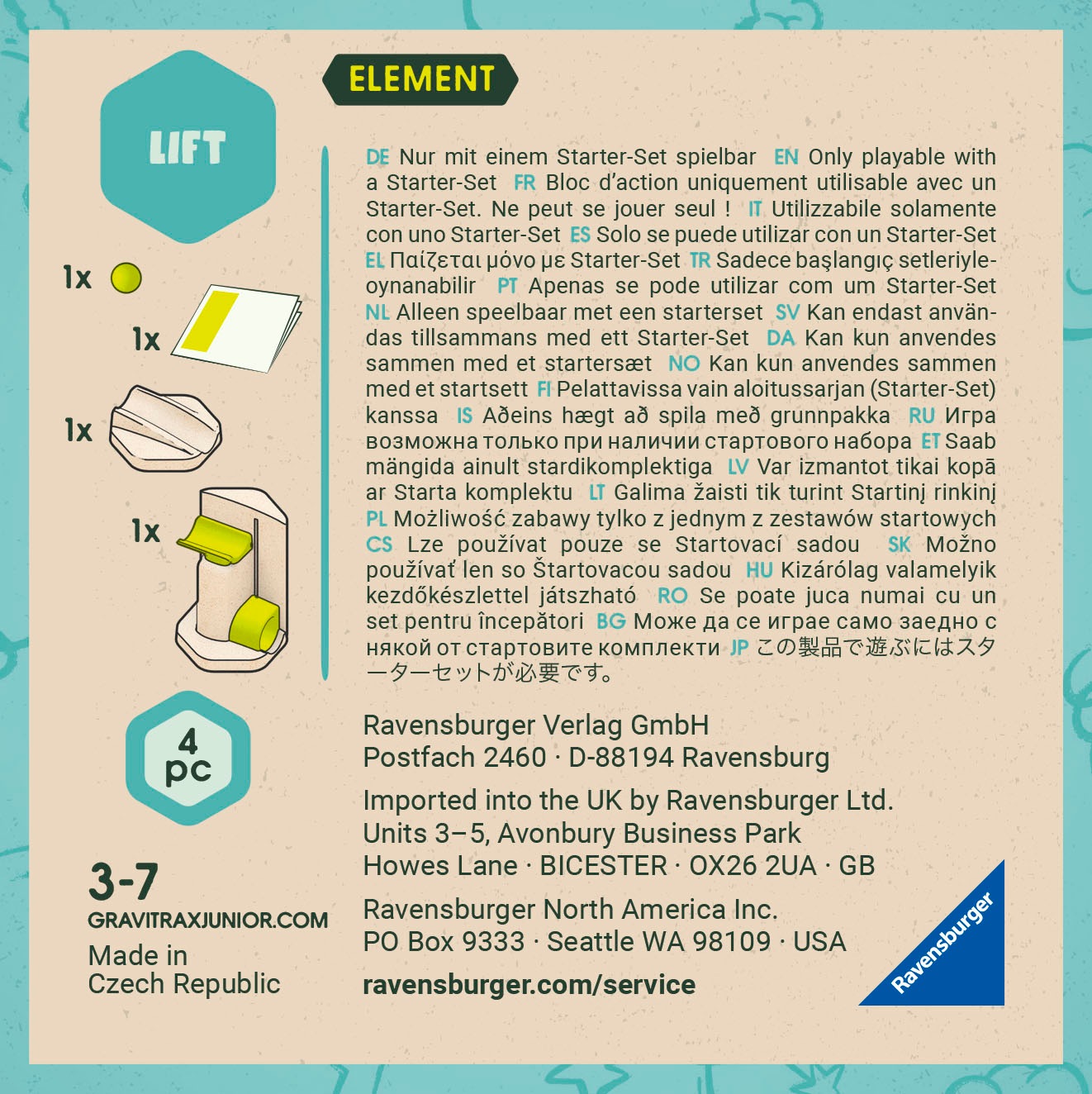 Ravensburger Kugelbahn-Bausatz »GraviTrax Junior, Element Lift«