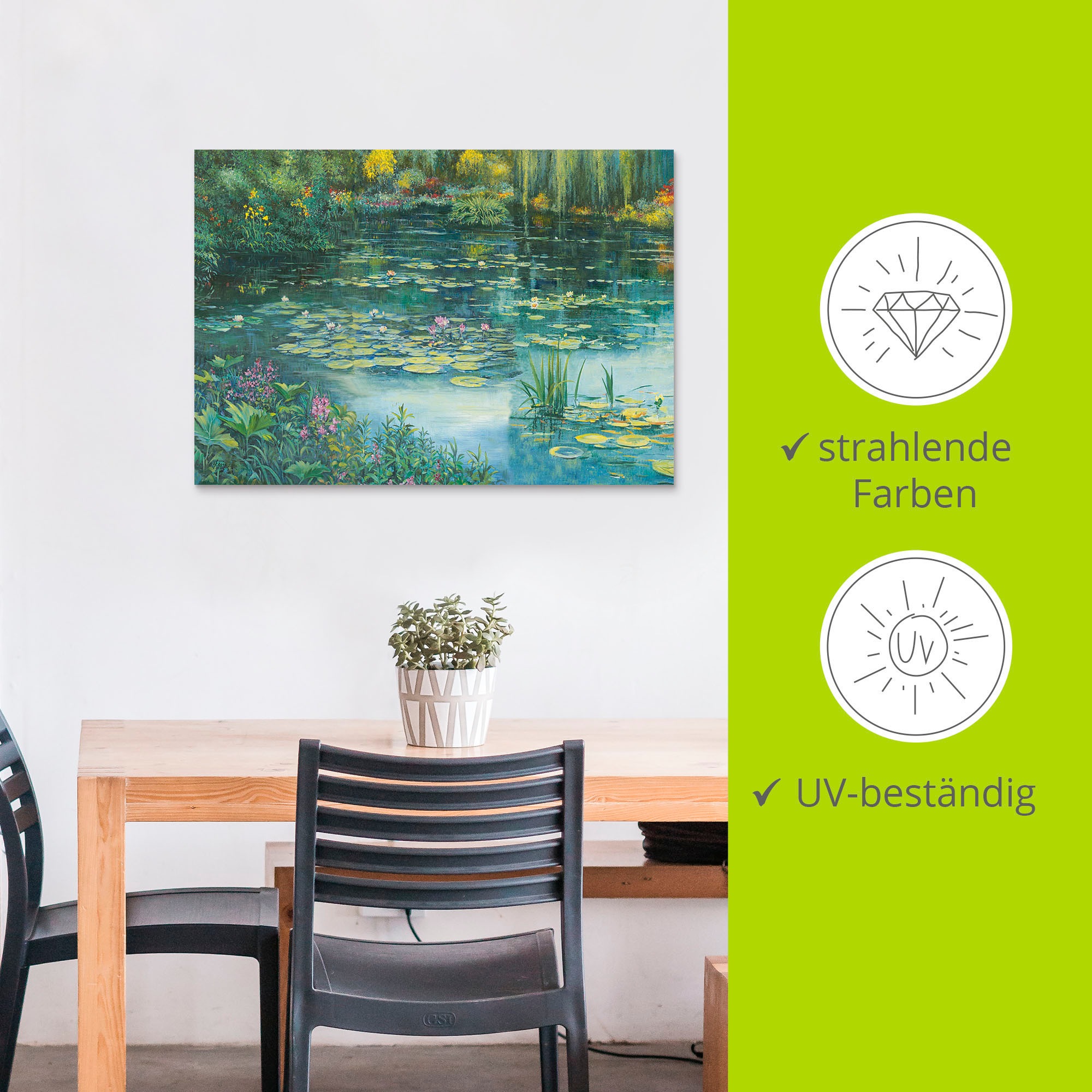 Artland Wandbild »Teichlandschaft I«, Gewässer, (1 St.), als Alubild, Outdoorbild, Leinwandbild, Poster in verschied. Größen