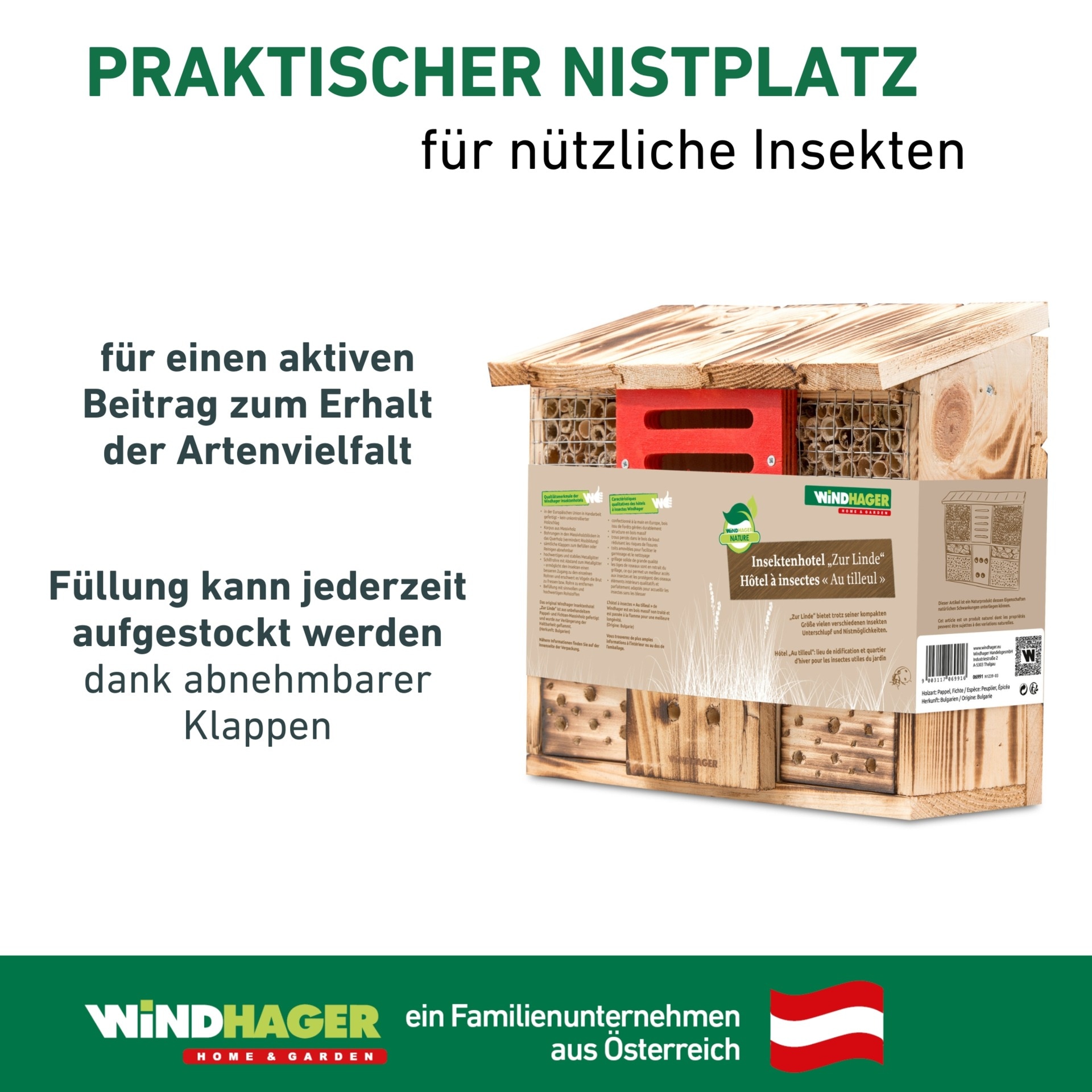 Windhager Insektenhotel »Zur Linde« BxTxH: 30x14x28 cm