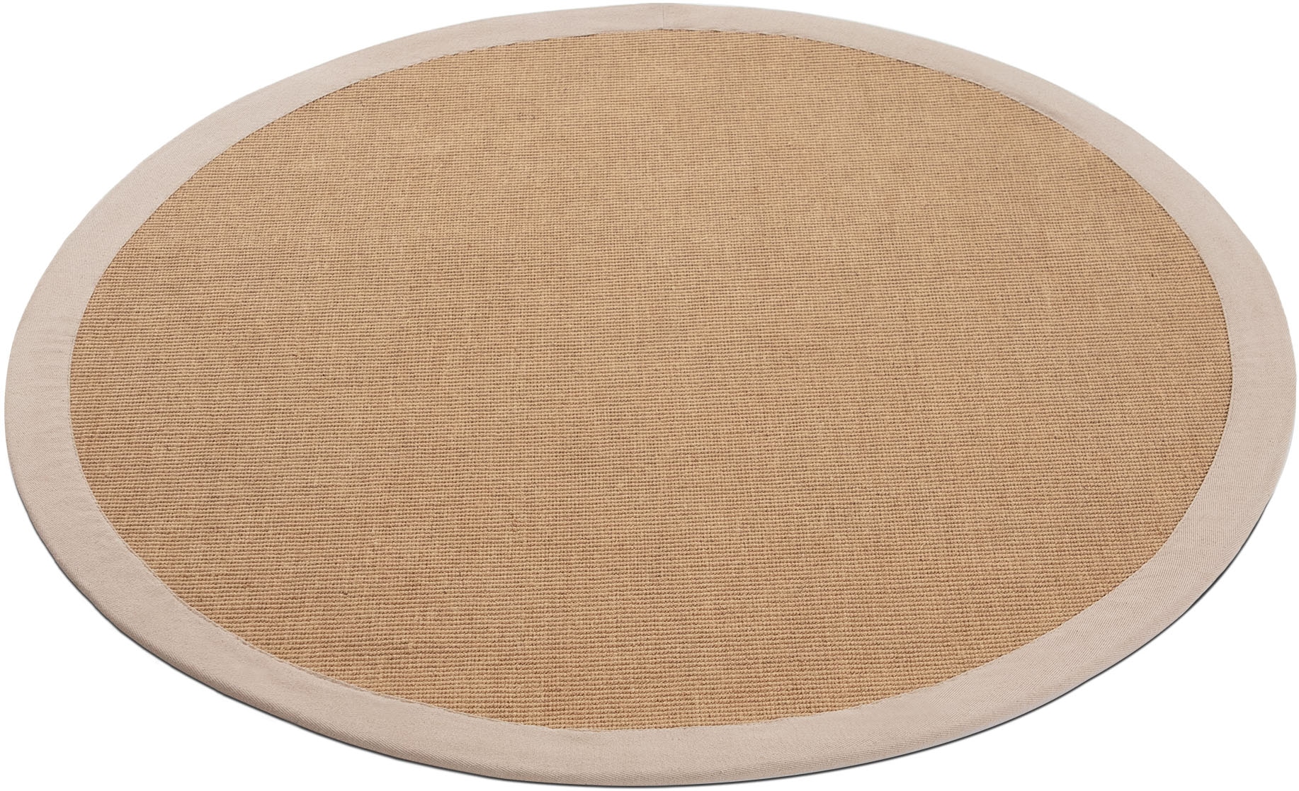carpetfine Sisalteppich »Sisal«, rund, 5 mm Höhe, mit farbiger Bordüre, Anti-Rutsch Rückseite