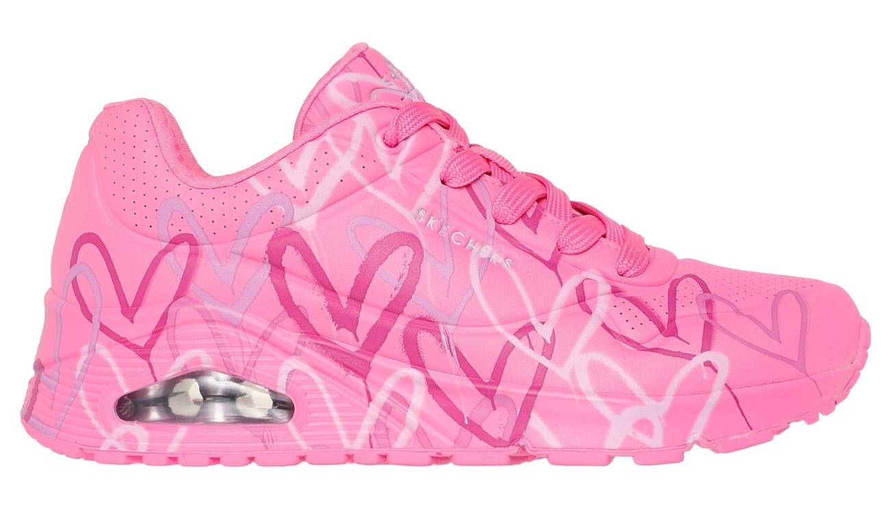 Skechers Wedgesneaker »UNO-SPREAD THE LOVE«, Freizeitschuh, Halbschuh, Schnürschuh mit coolem Graffiti-Print