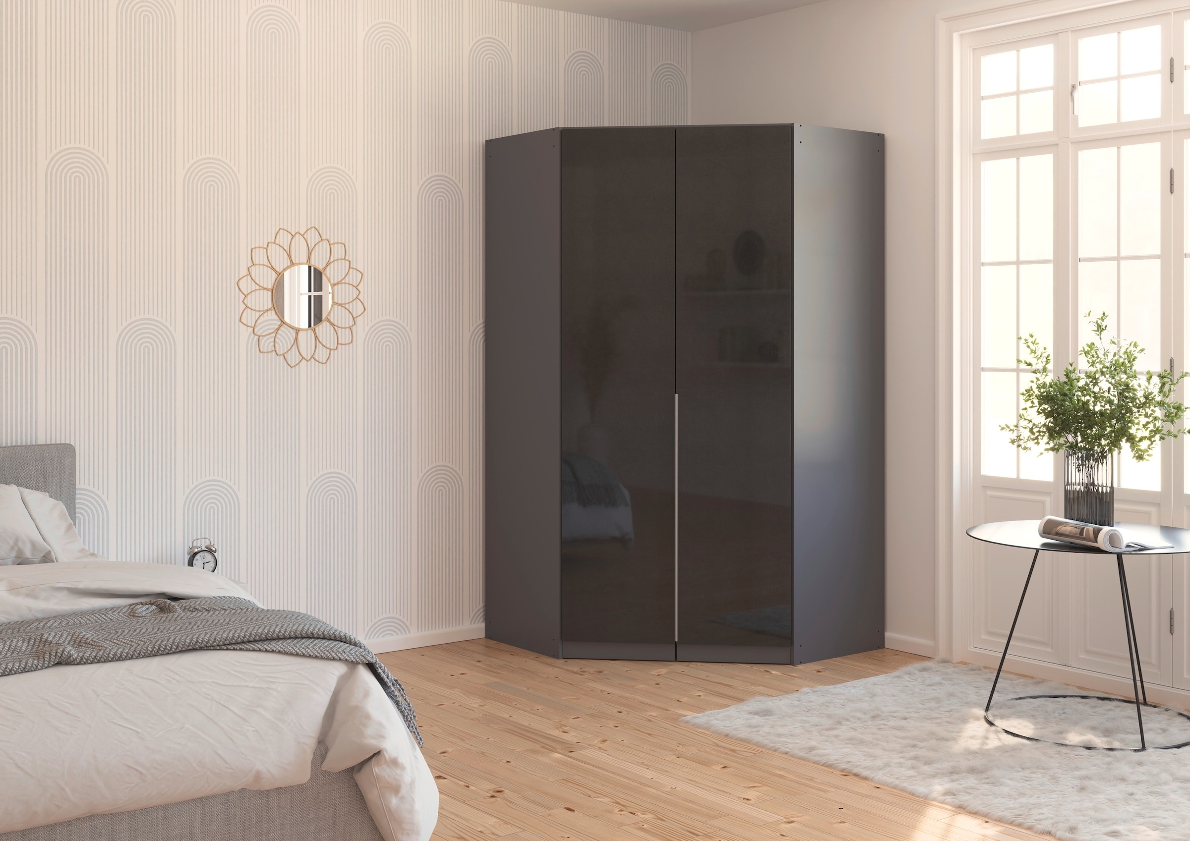 rauch Eckkleiderschrank »Kleiderschrank Schrank Ankleidezimmer Schlafzimmer Garderobe AGORDO«, (in zwei Griff-Farben), voll ausgestattet mit viel Stauraum MADE IN GERMANY