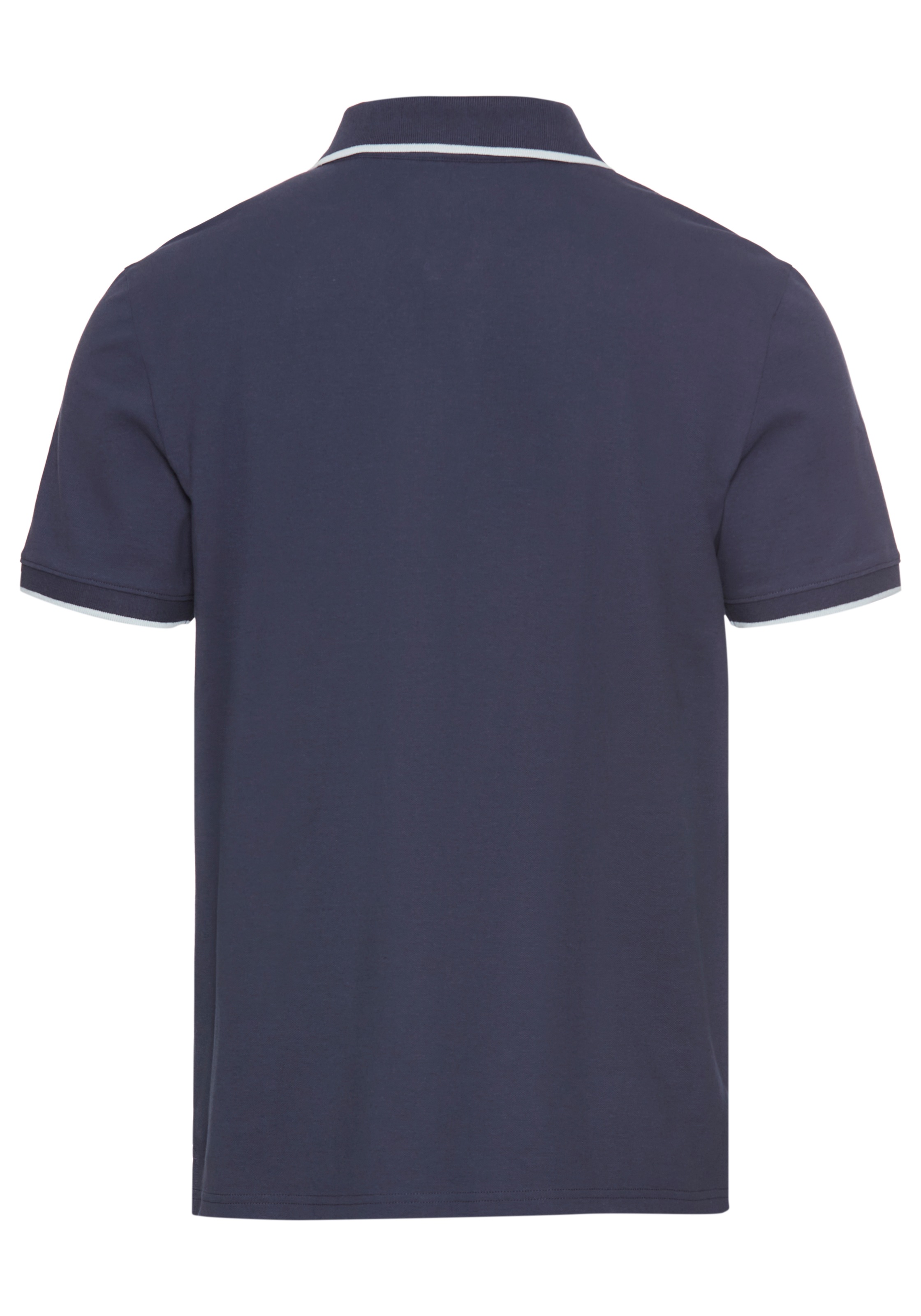 DELMAO Poloshirt, mit sportlichen Kontraststreifen & gestreifter Knopfleistenblende