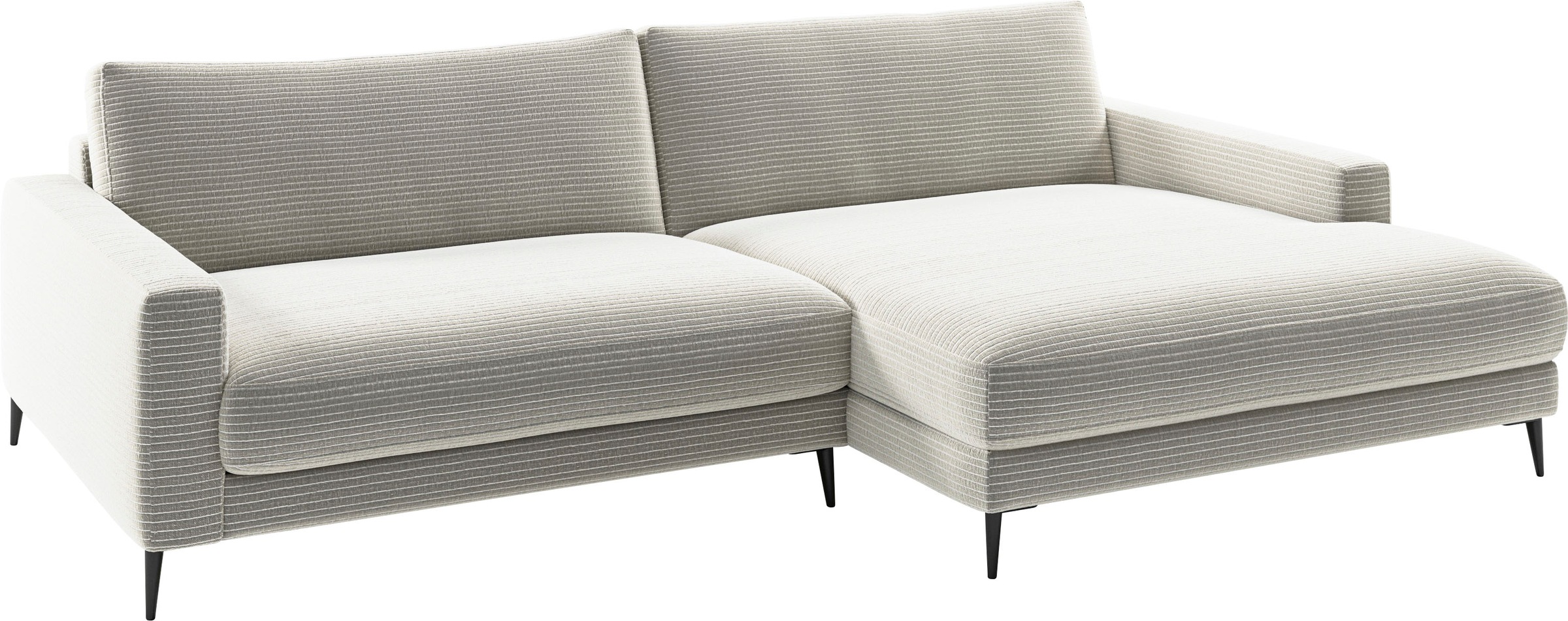 INOSIGN Ecksofa »Downtown, B/T/H: 272/190/84 cm L-Form«, weicher Sitzkomfort auch in Cord und Bouclé, incl. Zierkissen