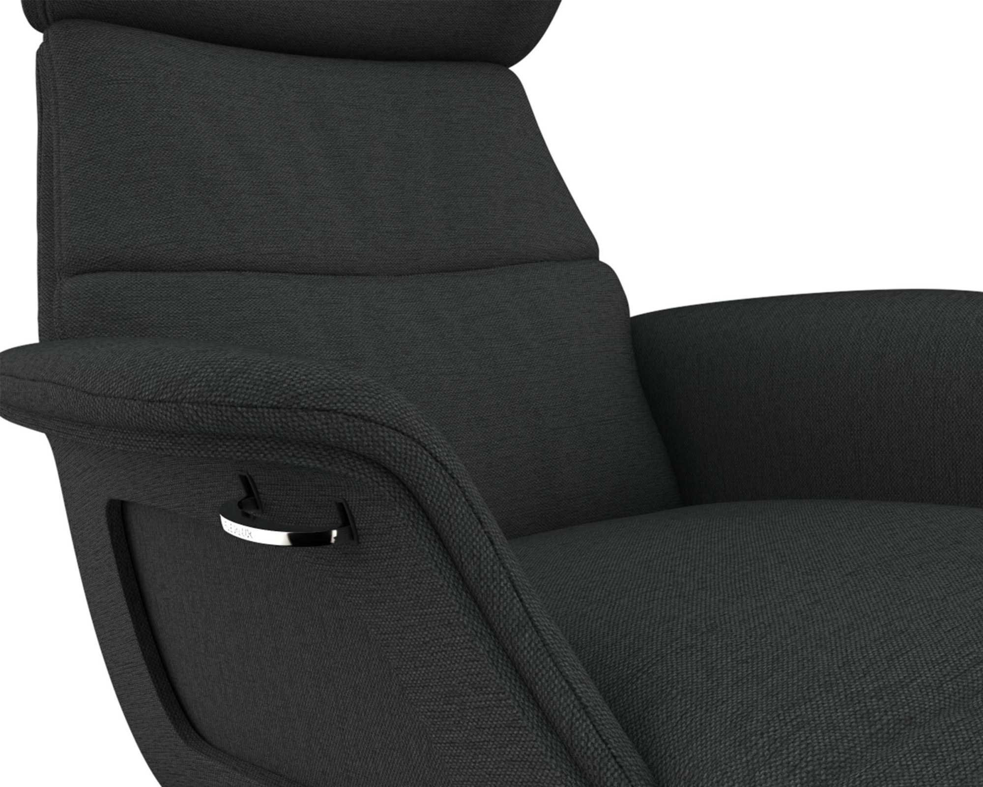 FLEXLUX Loungesessel »Clement Chaislongue, Relaxstuhl, Liegesessel,«, Rücken- & Kopfteilverstellung, Armlehne gepolstert geölt, Fuß Alu