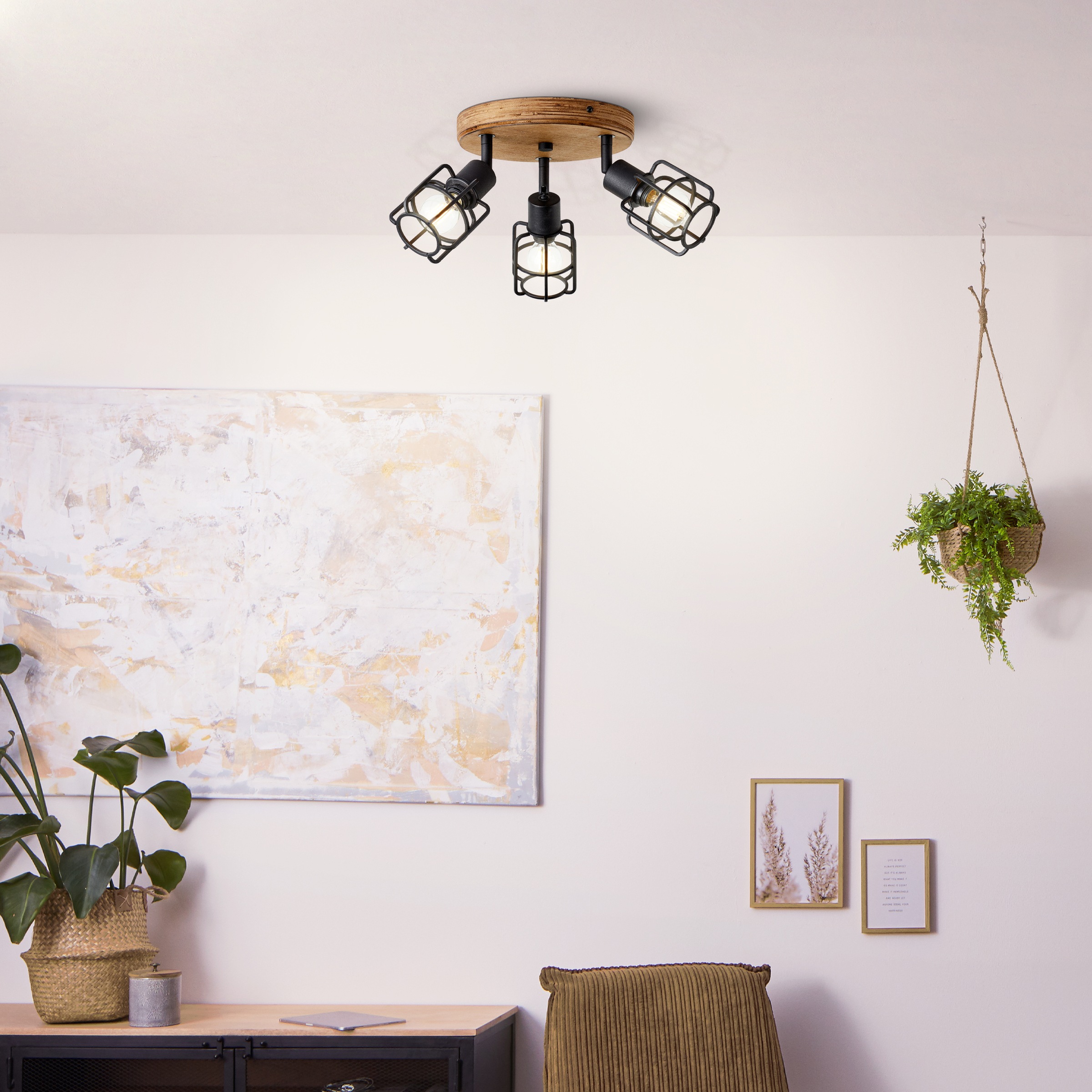 Brilliant Deckenstrahler »Gwen« E14 1 Stk. D 35 cm, 3 x E14, schwenkbar, Me günstig online kaufen