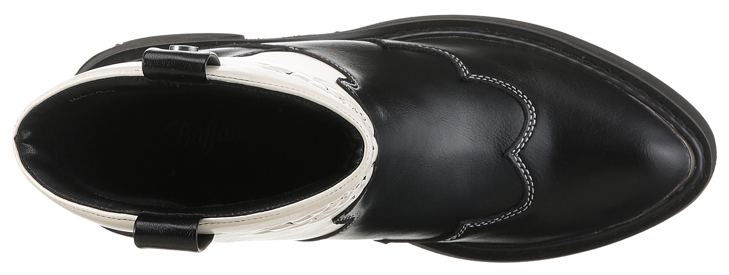 Buffalo Cowboy Stiefelette »BULL BOOT VEGAN«, Westernstiefelette, Cowboy Boots, Schlupfboots, mit Stickerei