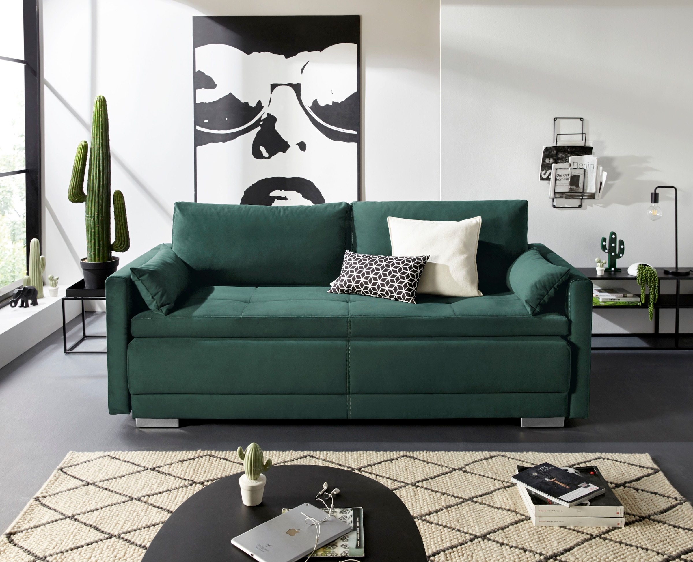 OTTO home Schlafsofa »Berlin« mit Boxspringaufbau, Bettfunktion & Bettkaste günstig online kaufen