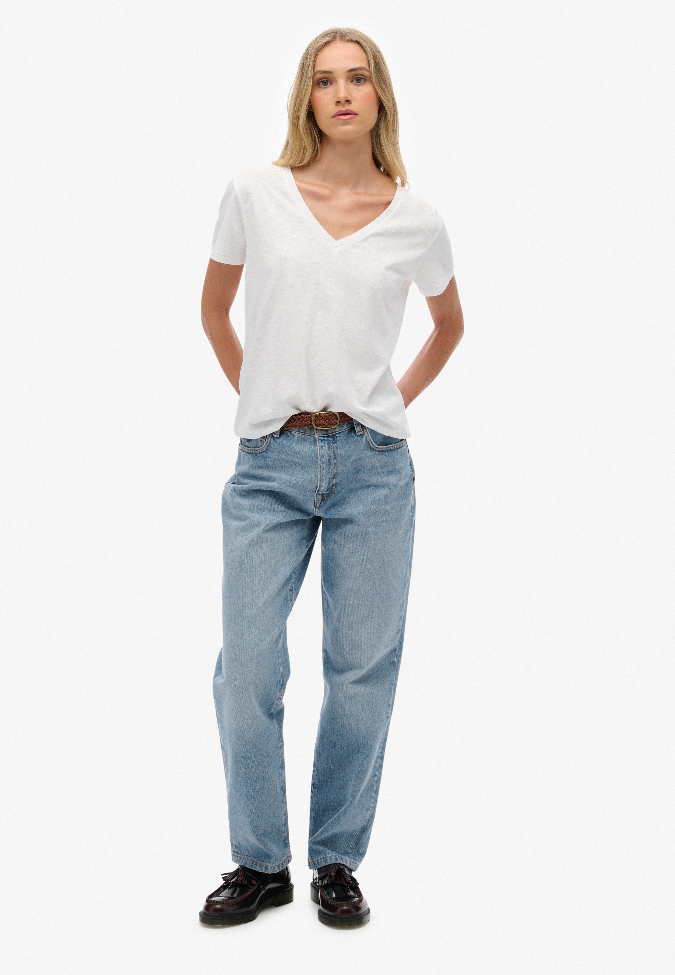 Superdry T-Shirt »STUDIOS SLUB EMB VEE TEE«
