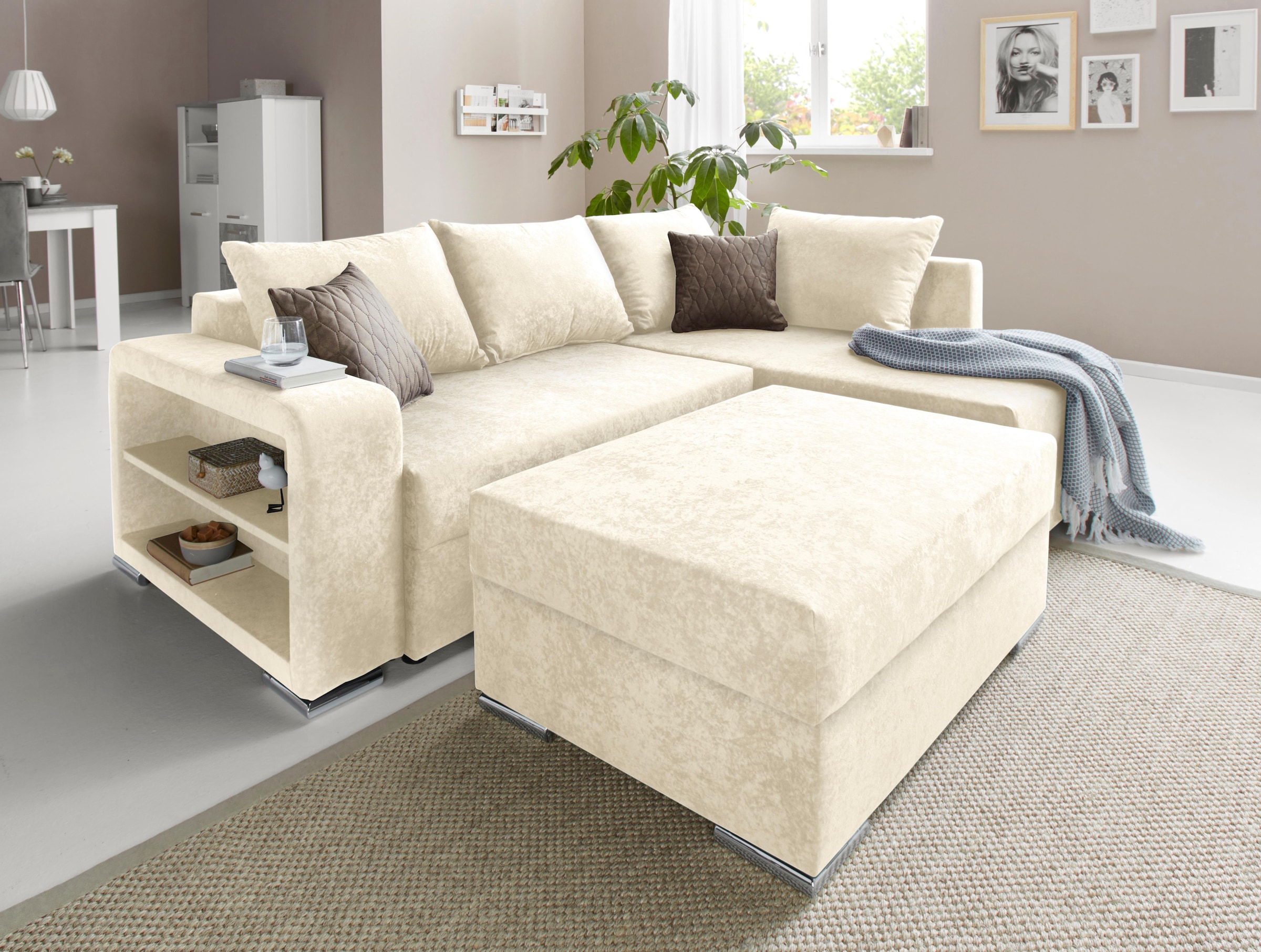 COLLECTION AB Hocker »John«, Frei im Raum stellbar, wahlweise mit Federkern