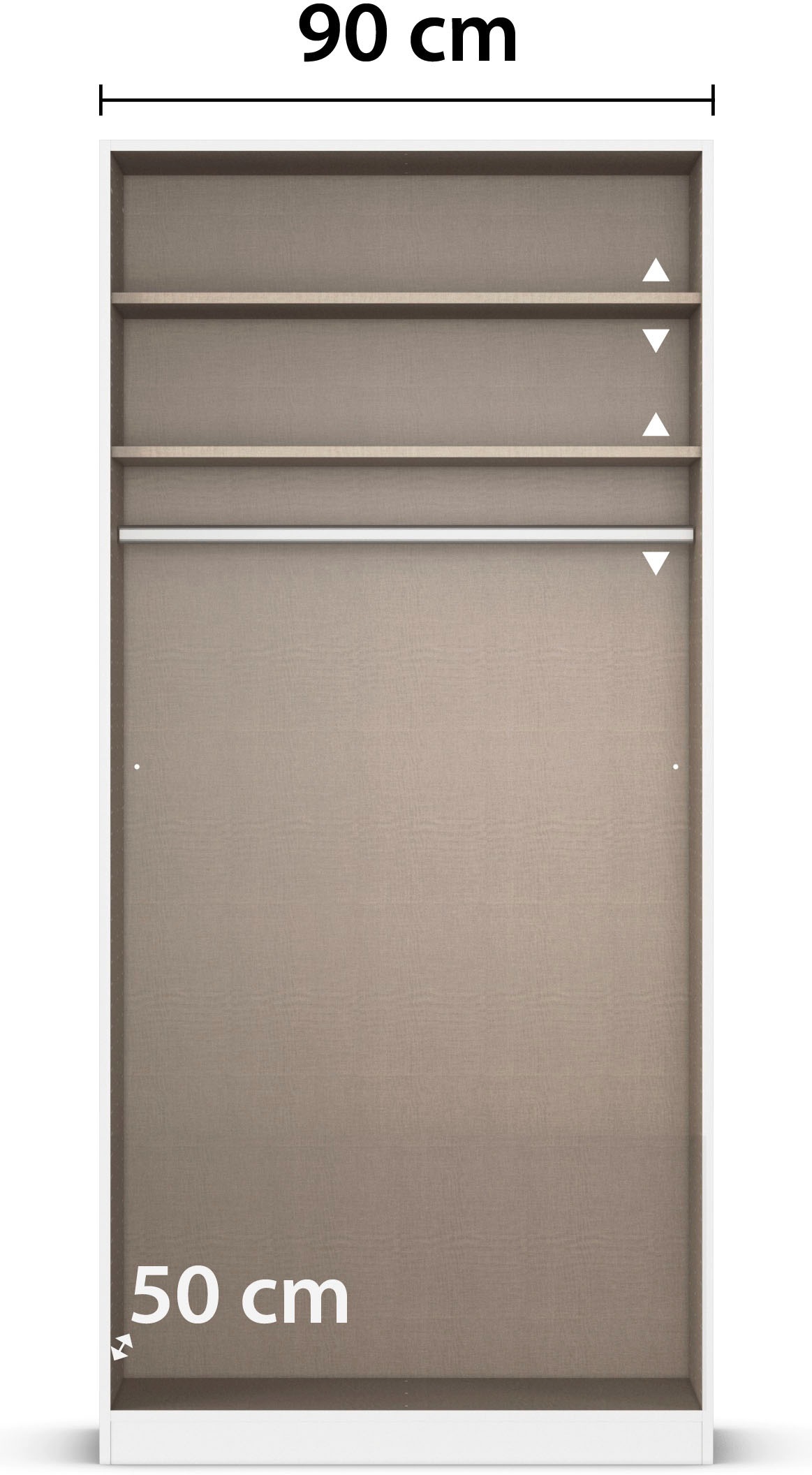 rauch Kleiderschrank, (in 3 verschiedenen Ausstattungen BASIC/CLASSIC/PREMIUM), mit hochwertigen Stangengriffen in Schwarz aus Metall MADE IN GERMANY