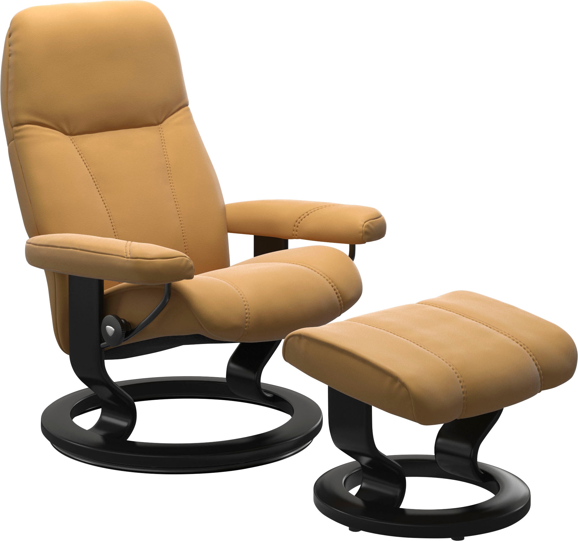 Stressless® Relaxsessel »Consul«, (Set, Relaxsessel mit Hocker), mit Hocker, mit Classic Base, Größe S, Gestell Schwarz