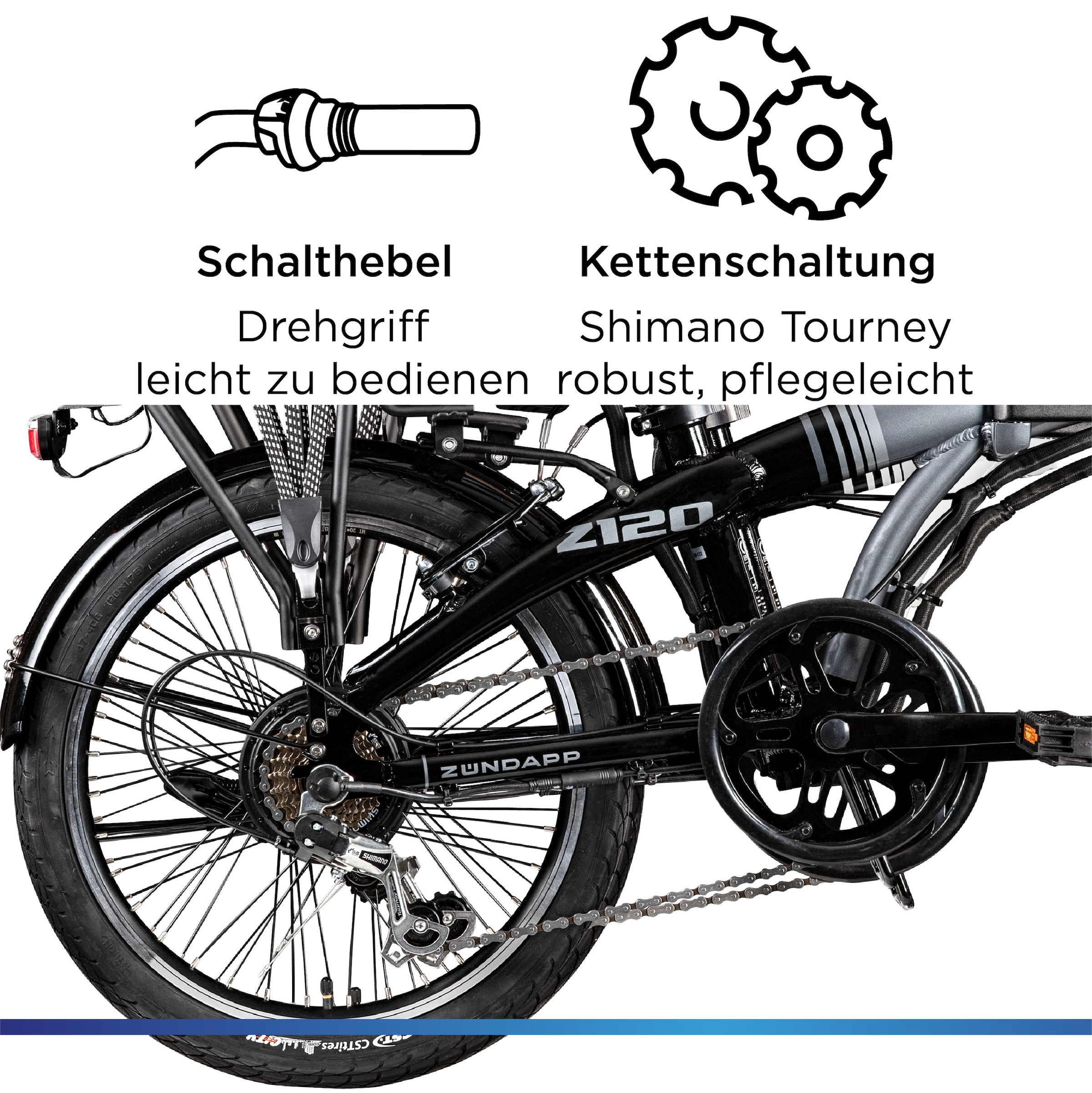 Zündapp E-Bike »Z120«, 7 Gang, Shimano, Tourney, Heckmotor 250 W, Pedelec, Elektrofahrrad für Damen u. Herren