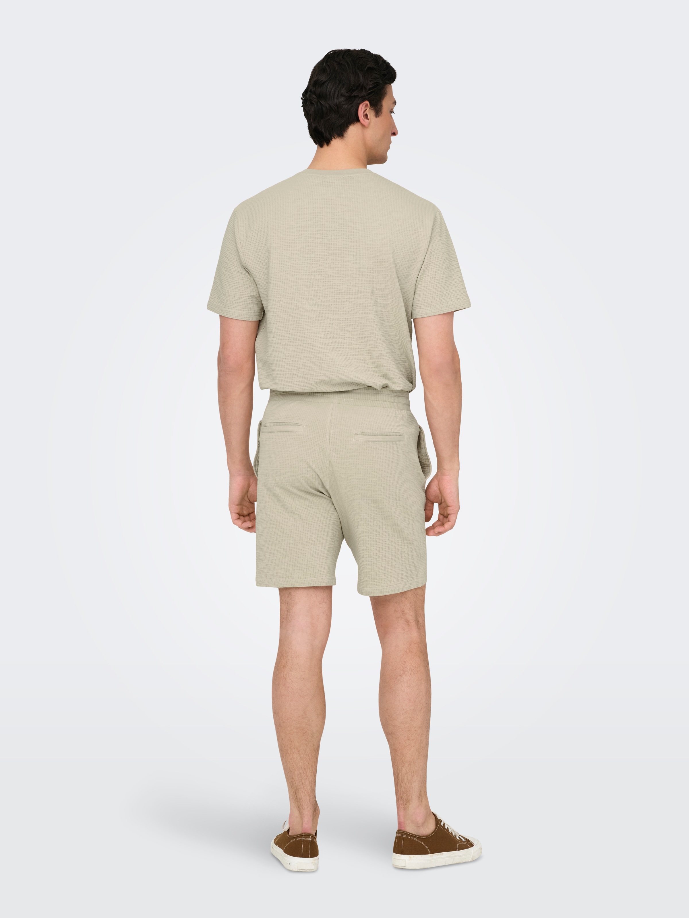 ONLY & SONS Rundhalsshirt »ONSKIAN LIFE REG SEERSUCKER SS TEE NOOS«