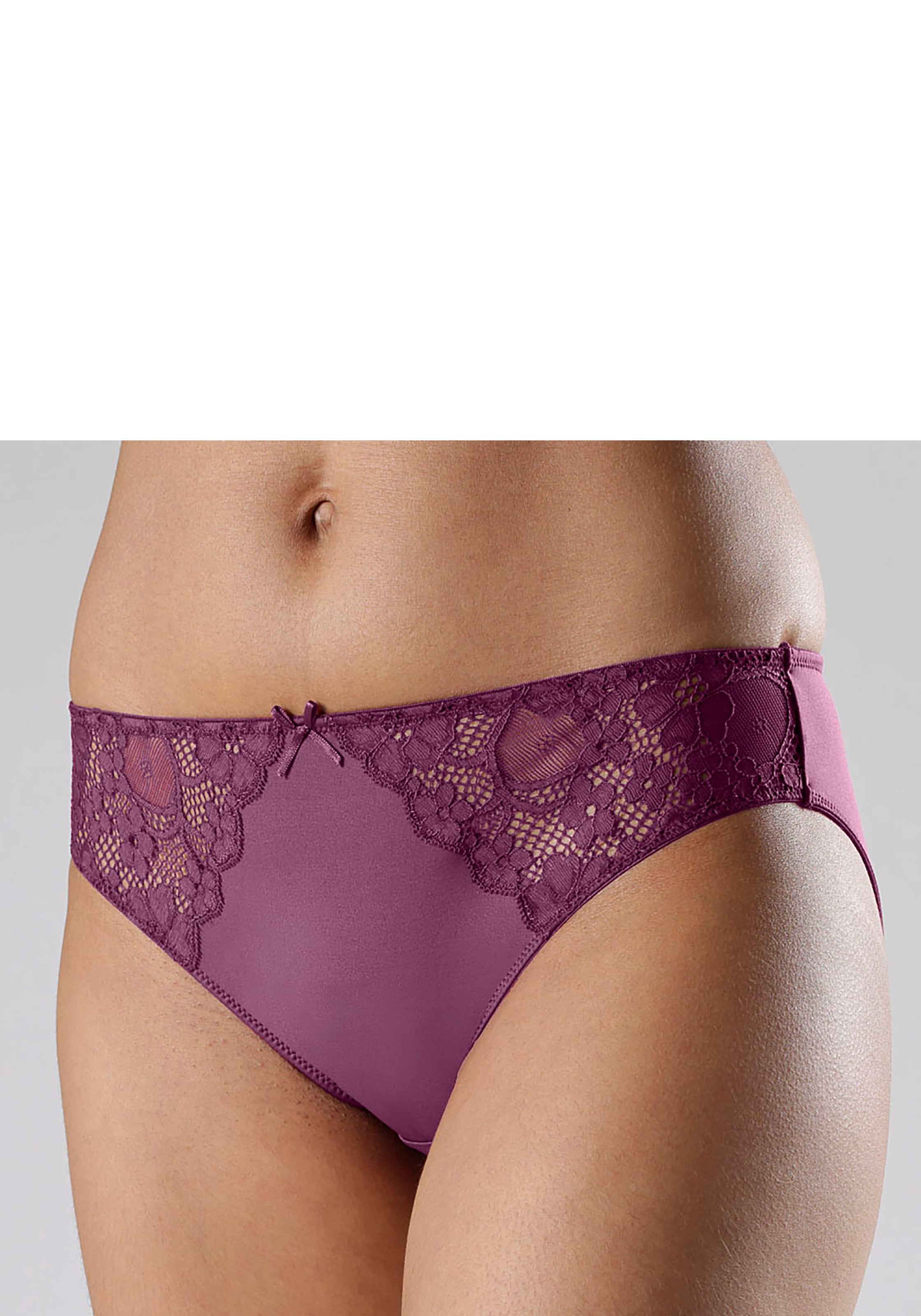 petite fleur Slip, (3 St.), mit leicht transparenter Jacquardspitze an den Seiten