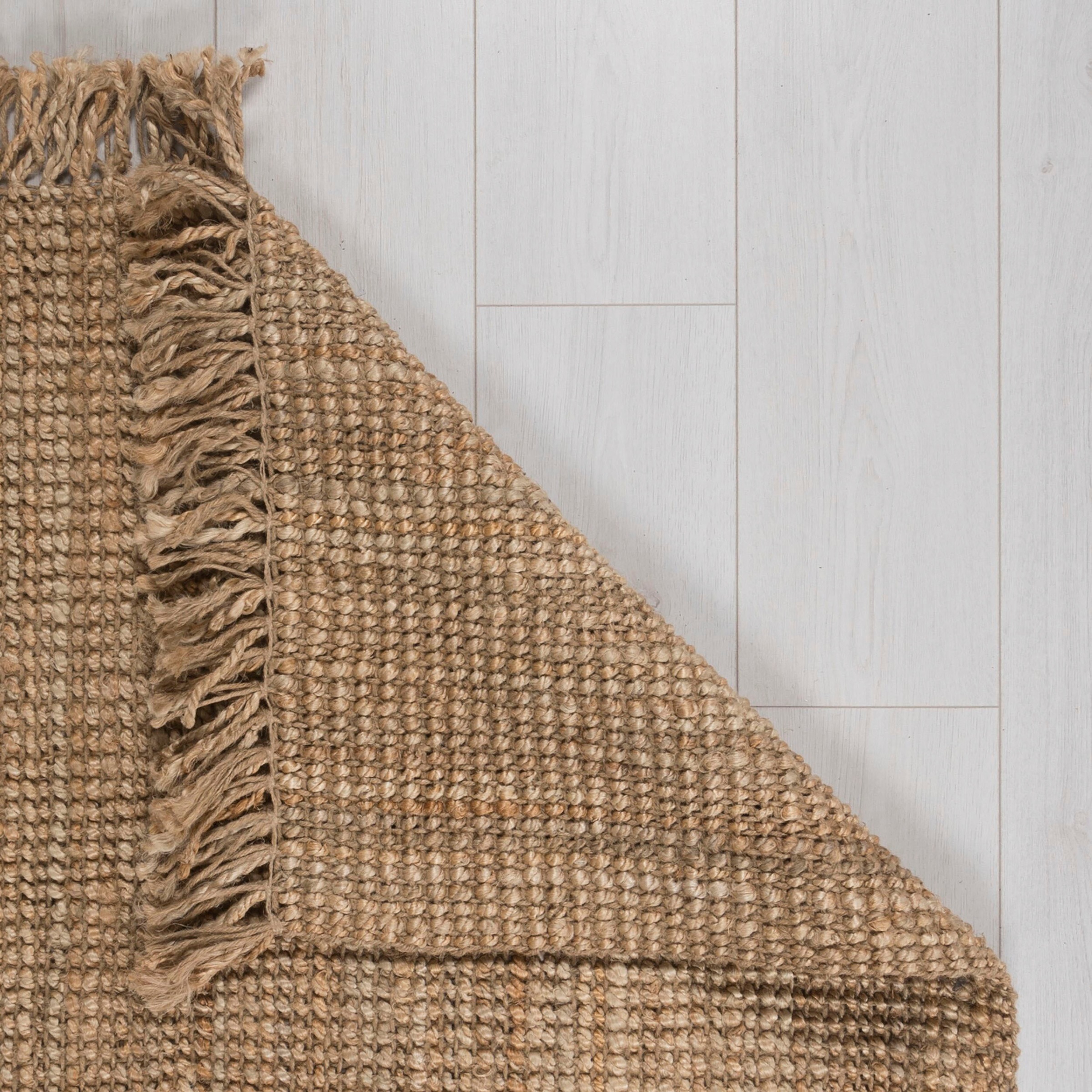 FLAIR RUGS Teppich »Jute Boucle«, rechteckig, 7 mm Höhe, aus 100% Jute, mit Fransen, aus Naturfasern